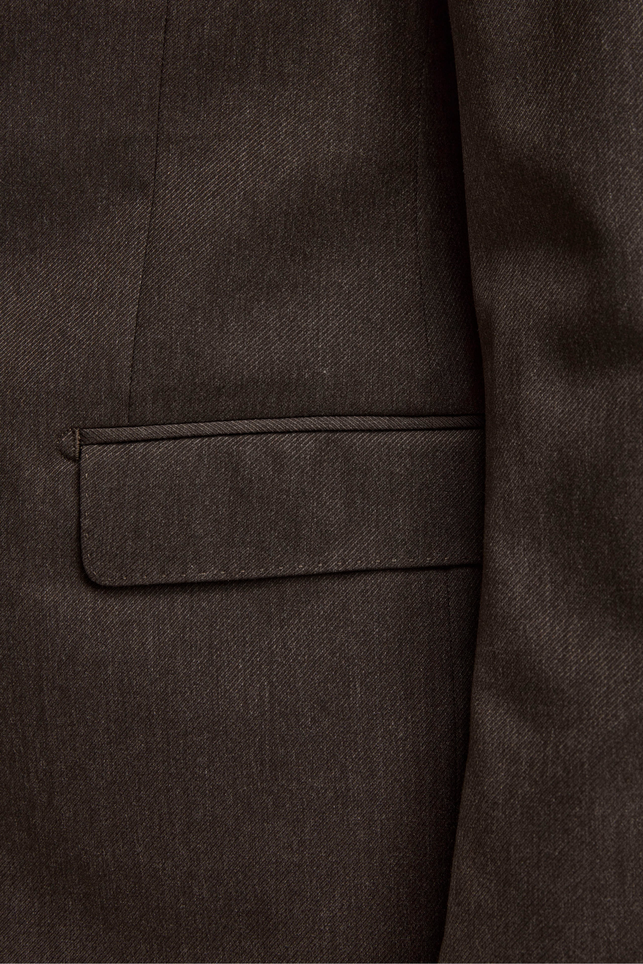 Abito Comfort Fit Monopetto in Lana Vergine - MARRONE - Image 7