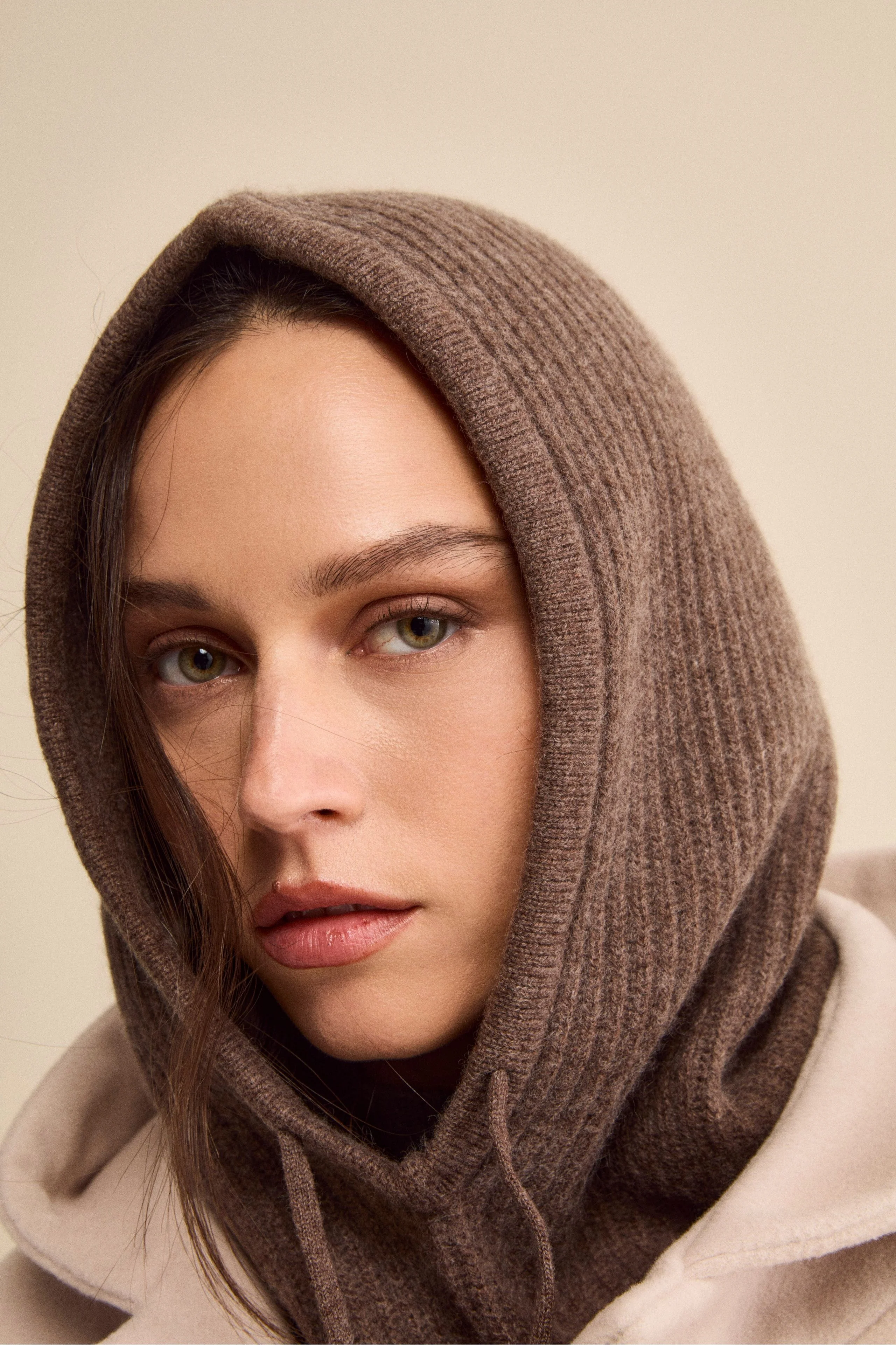 Balaclava a Coste in Cashmere - CASTAGNA - Image 2