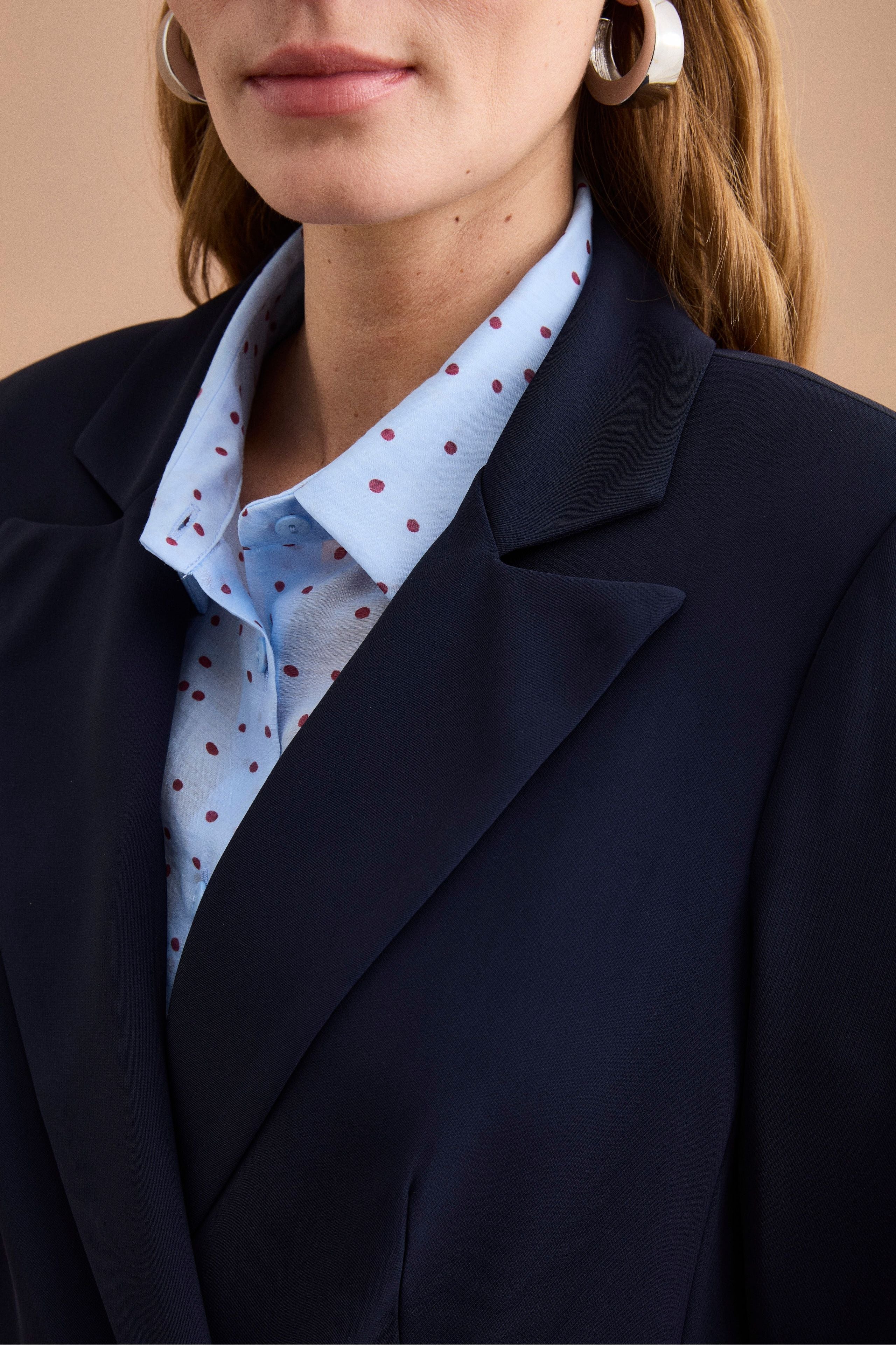Blazer Doppiopetto Foderato in Cady - BLU - Image 4