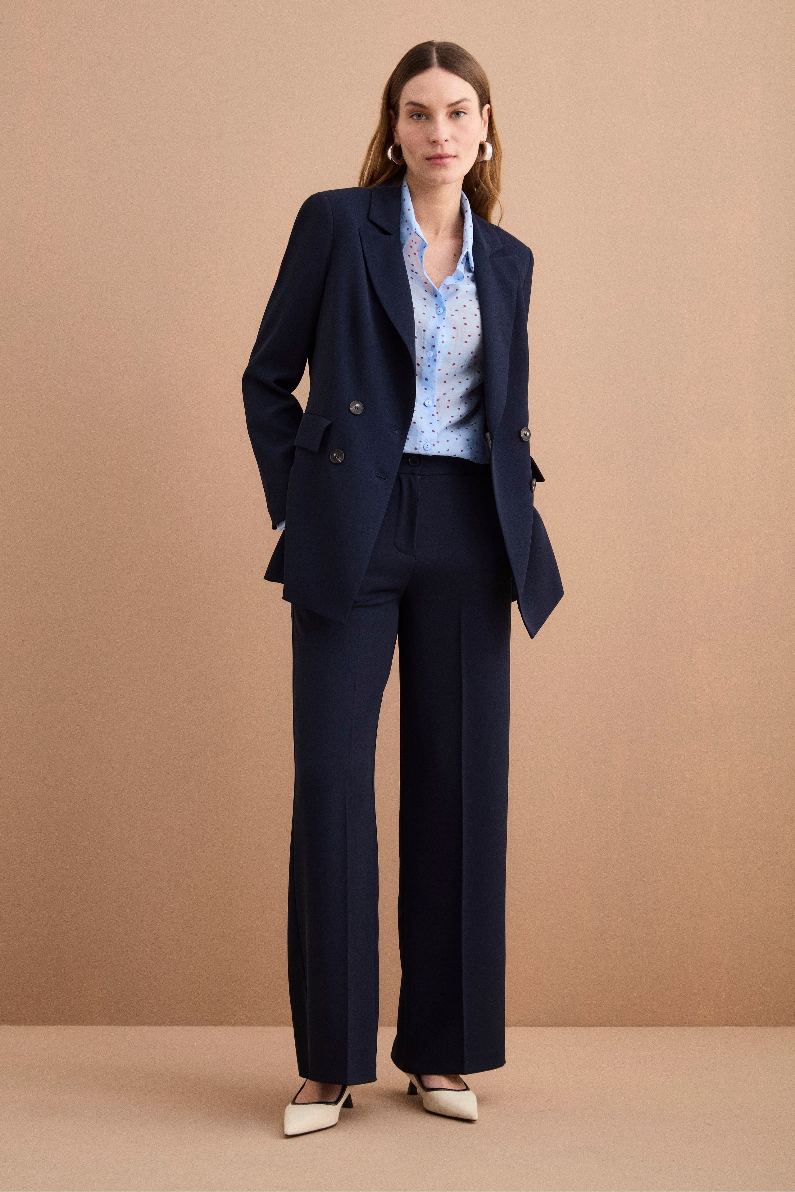 Blazer Doppiopetto Foderato in Cady - BLU - Image 6