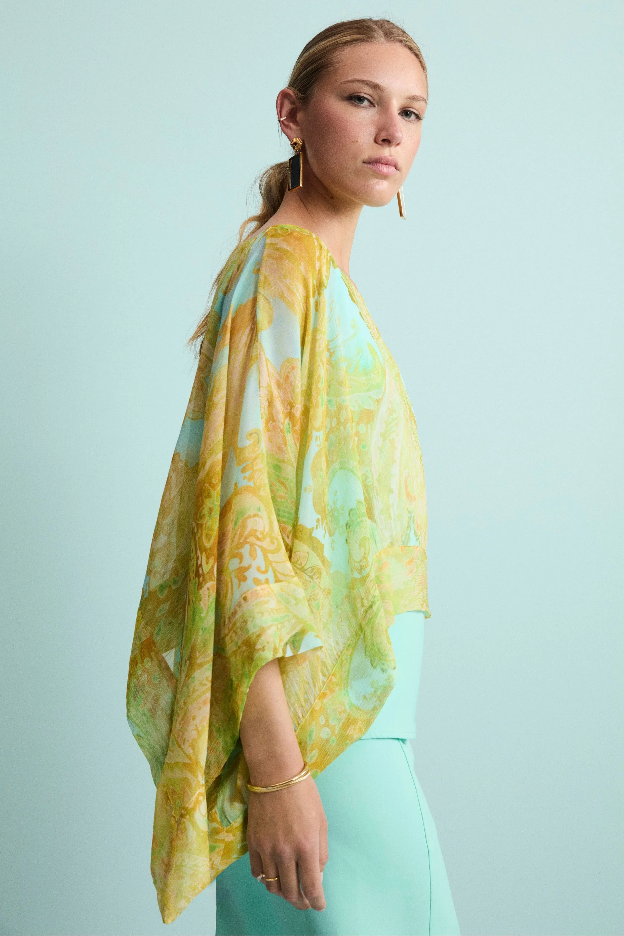 Blusa Creponne Elegante in Fantasia - FANT. ACQUA - Image 2