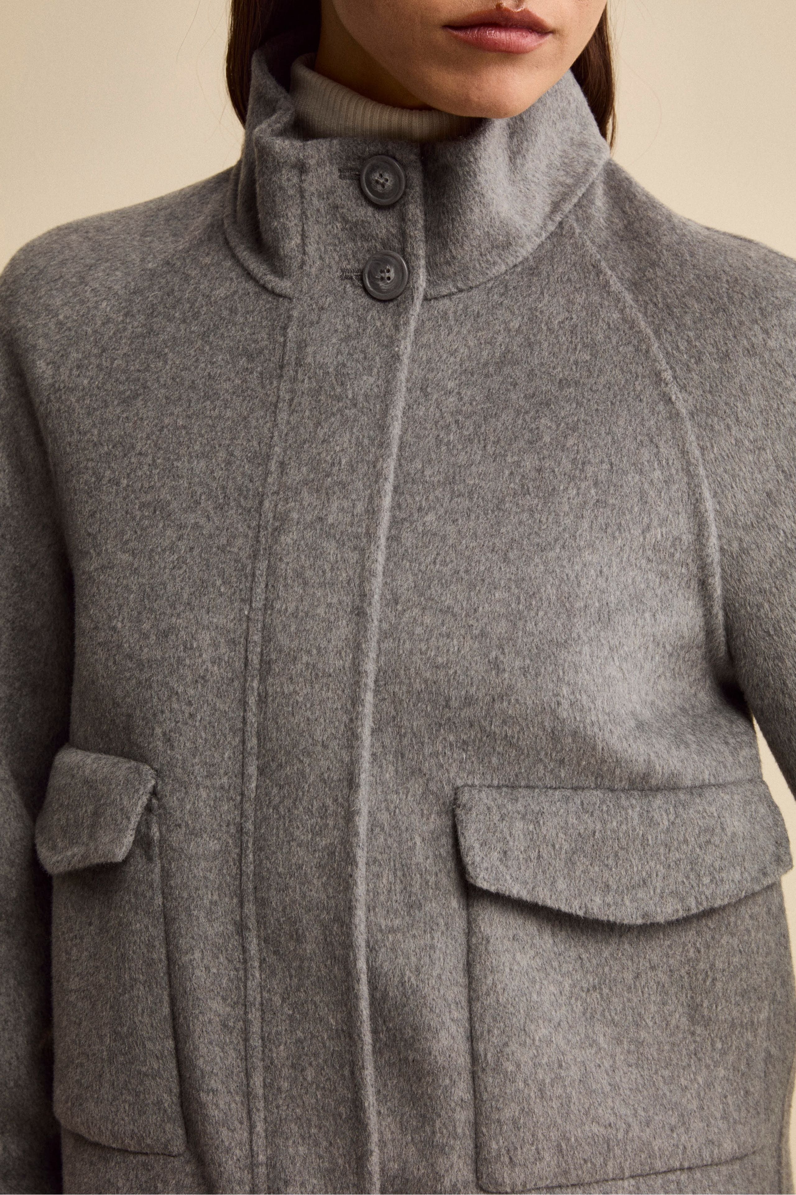 Bomber Sfoderato in Misto Lana - GRIGIO - Image 3