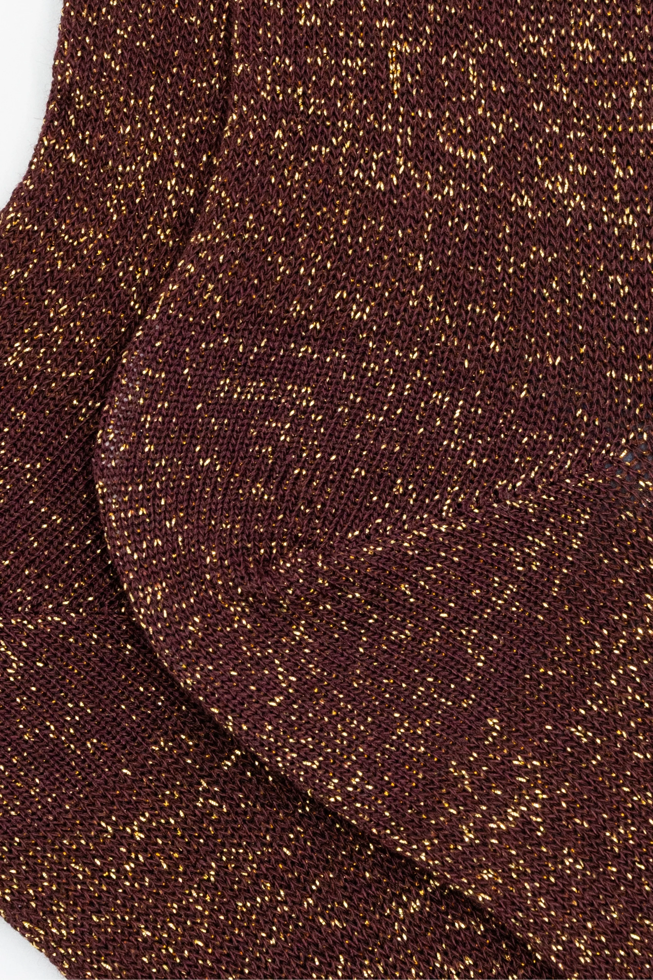 Calze Corte in Cotone con Lurex - BORDEAUX - Image 2