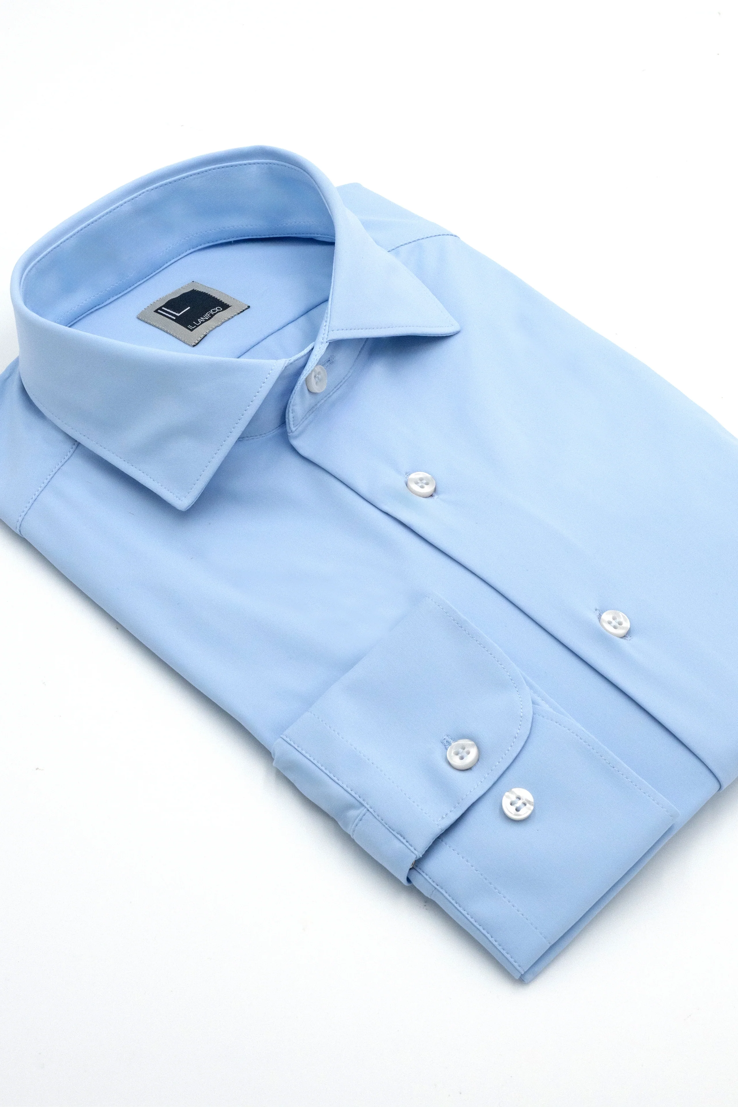 Camicia in jersey slim fit - AZZURRO - Image 5