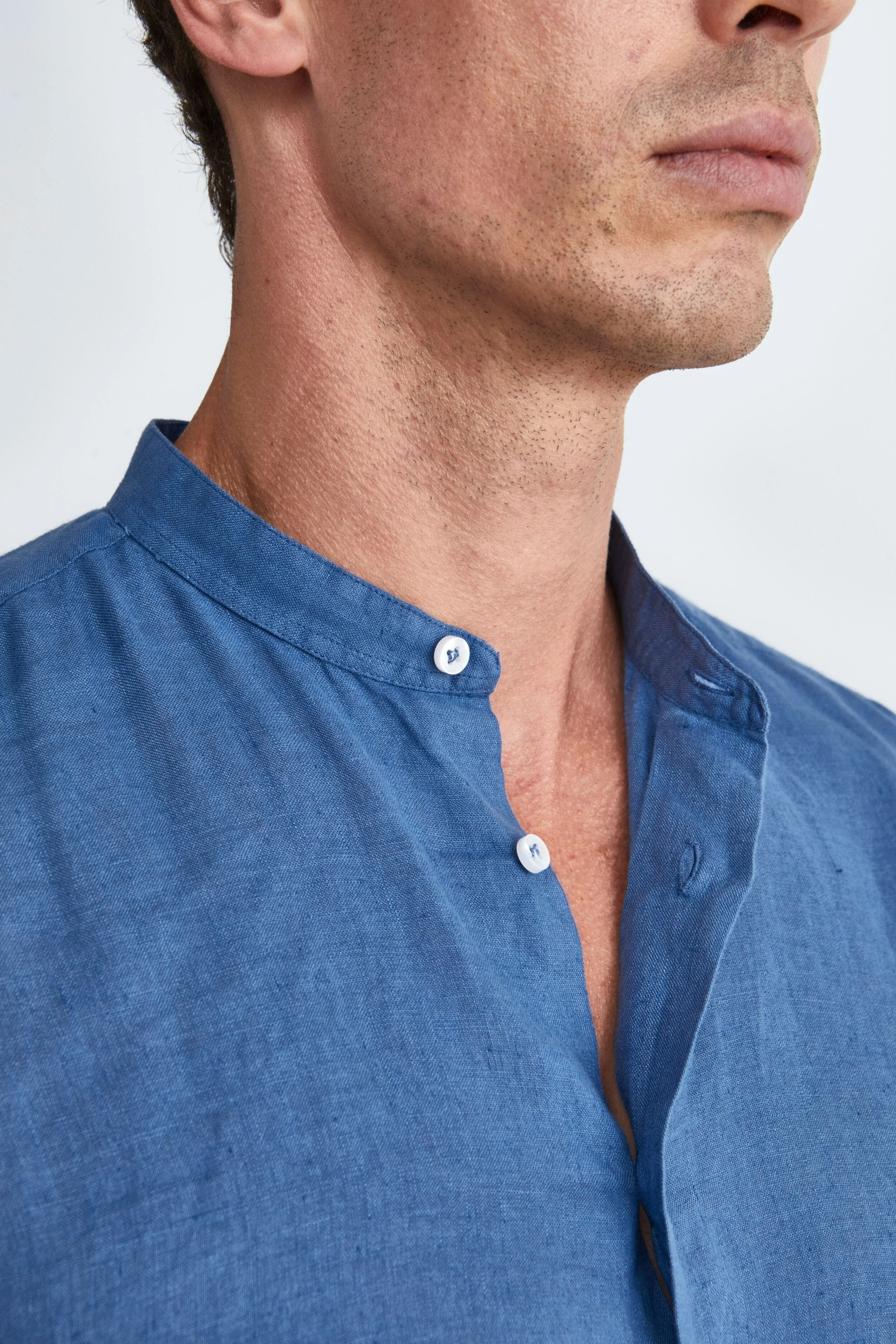 Camicia Jeans in Lino Custom Fit - JEANS - Image 3