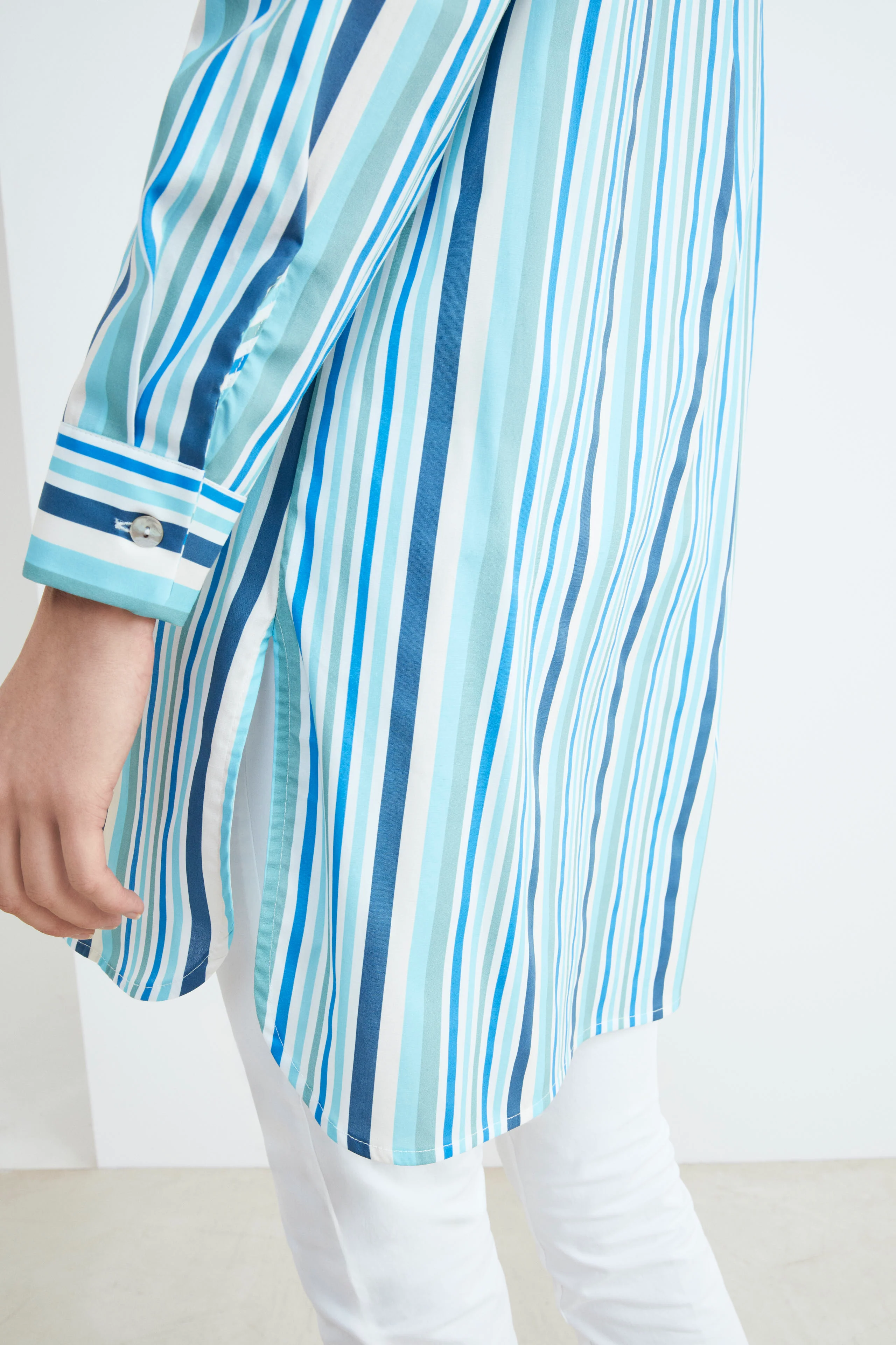 Camicia lunga donna - AZZURRO/BIANCO - Image 4