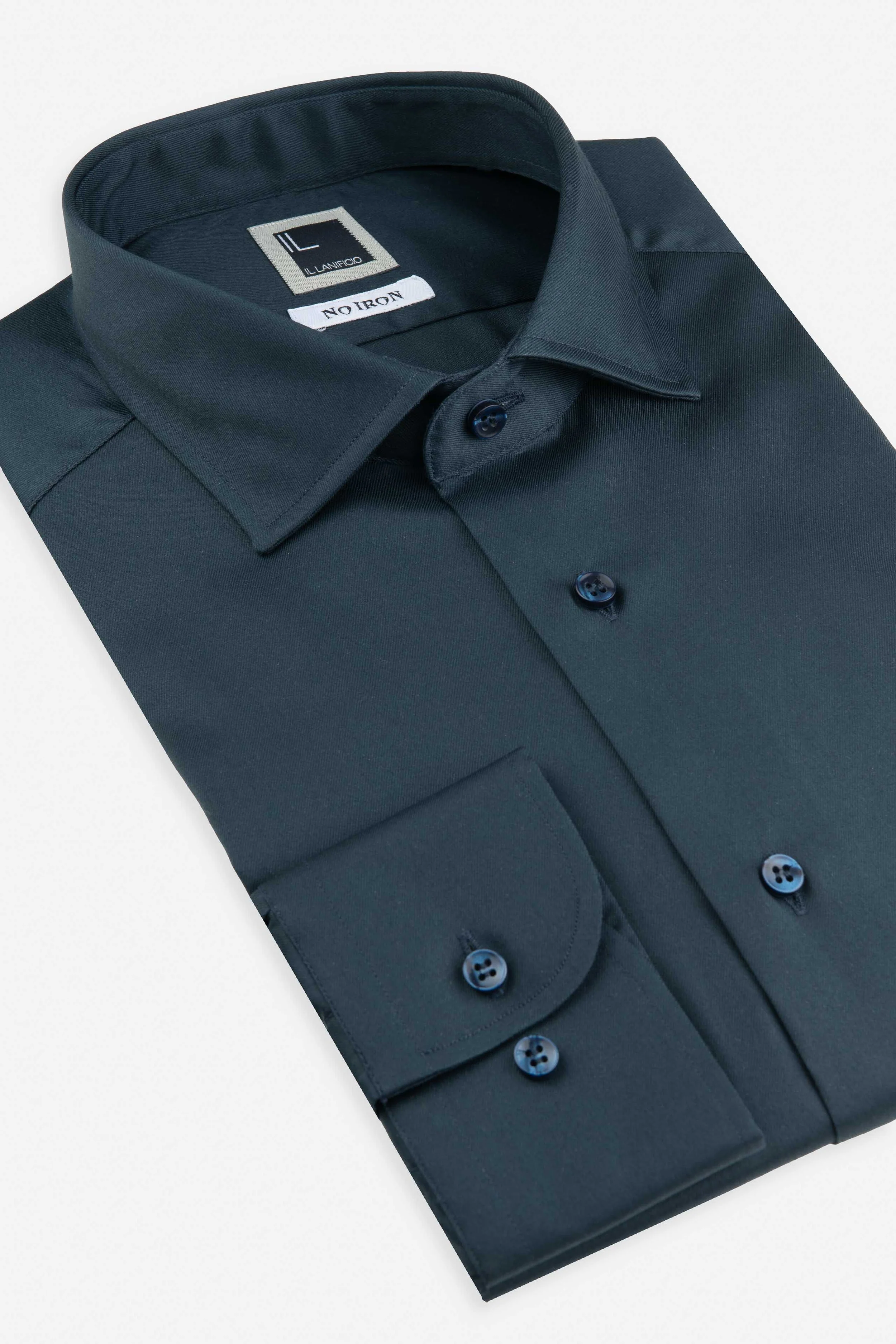 Camicia slim no stiro - BLU - Image 5