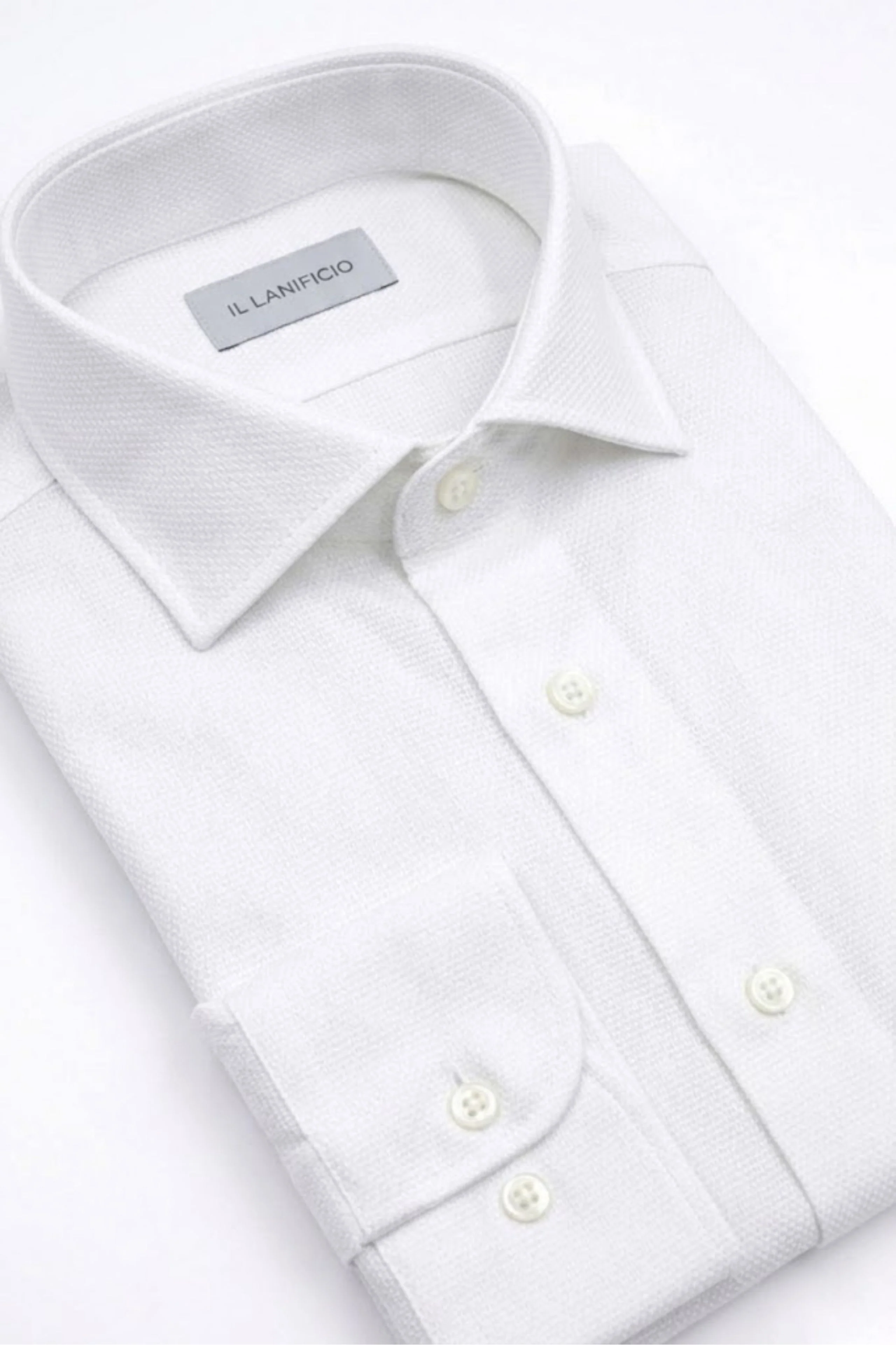 Camicia Uomo Slim in Cotone Doppio Ritorto - BIANCO OPERATO - Image 2