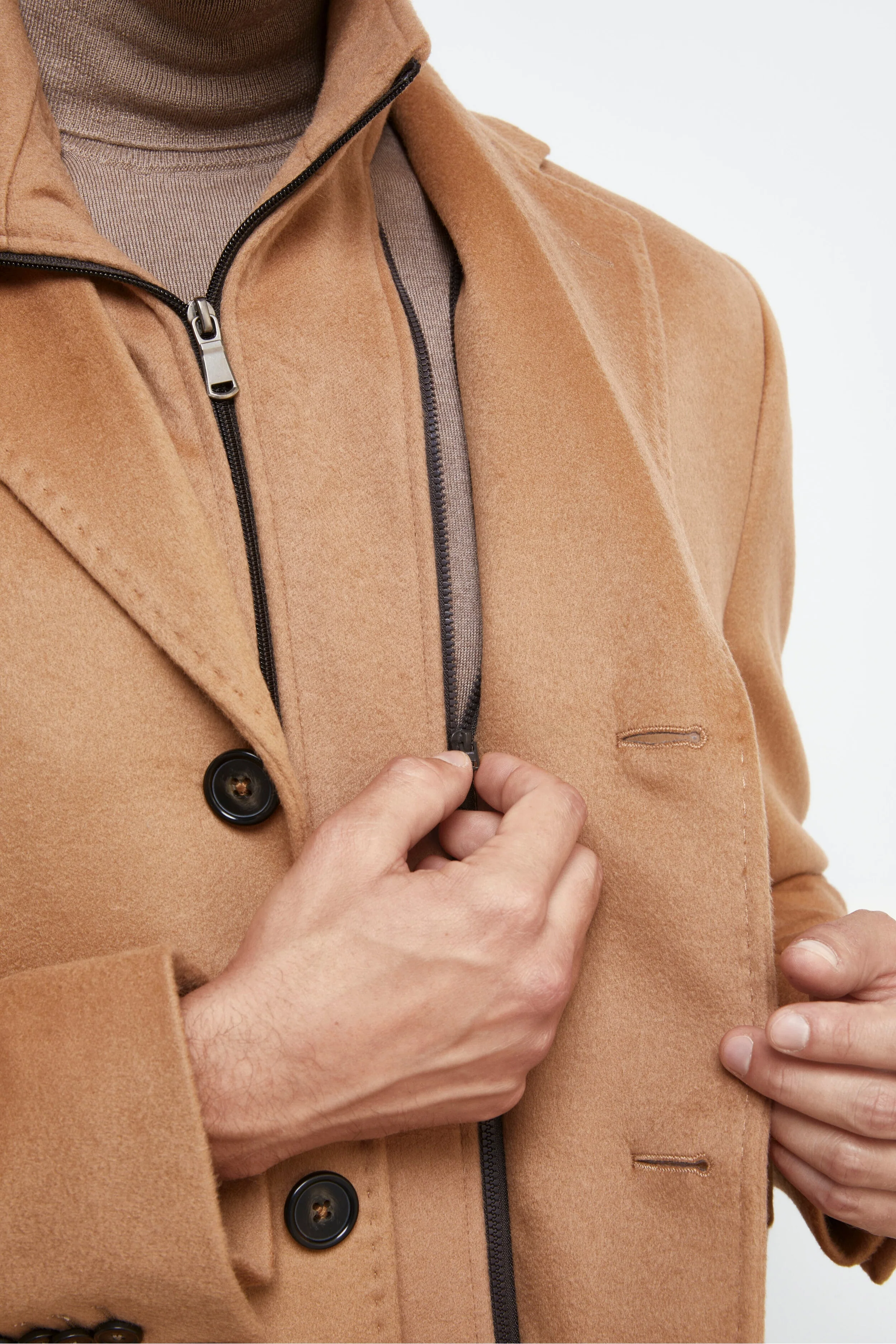 Cappotto Corto in Lana e Cashmere - CAMMELLO - Image 4