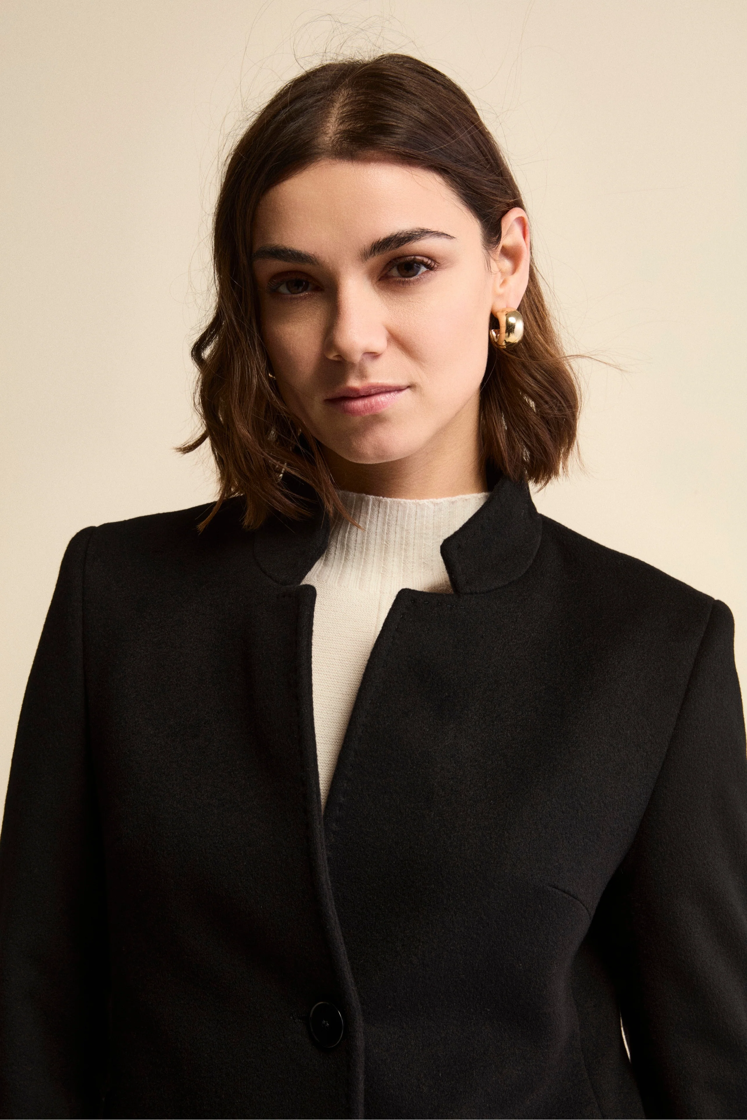 Cappotto in cashmere da donna - NERO - Image 3