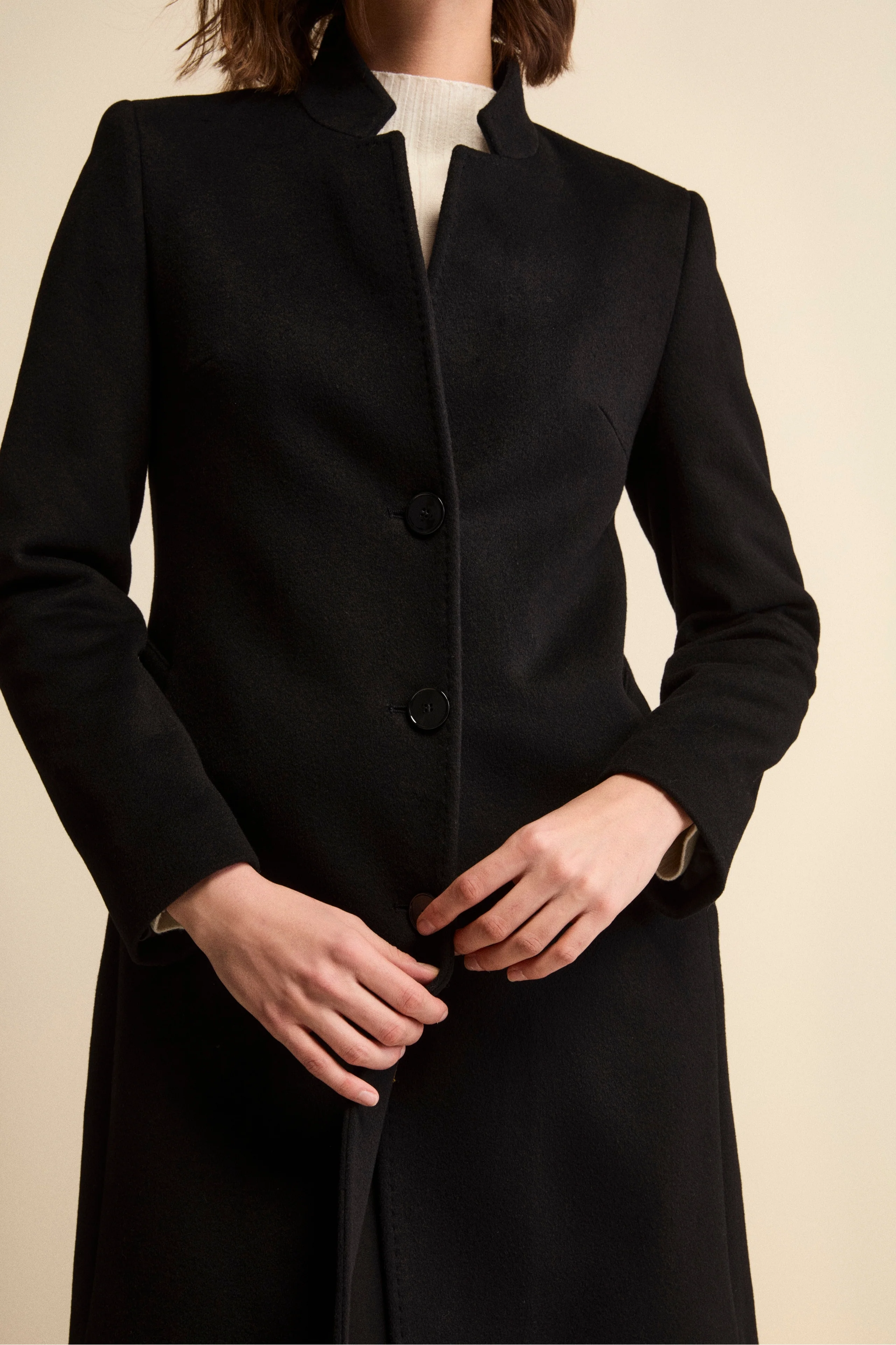 Cappotto in cashmere da donna - NERO - Image 4