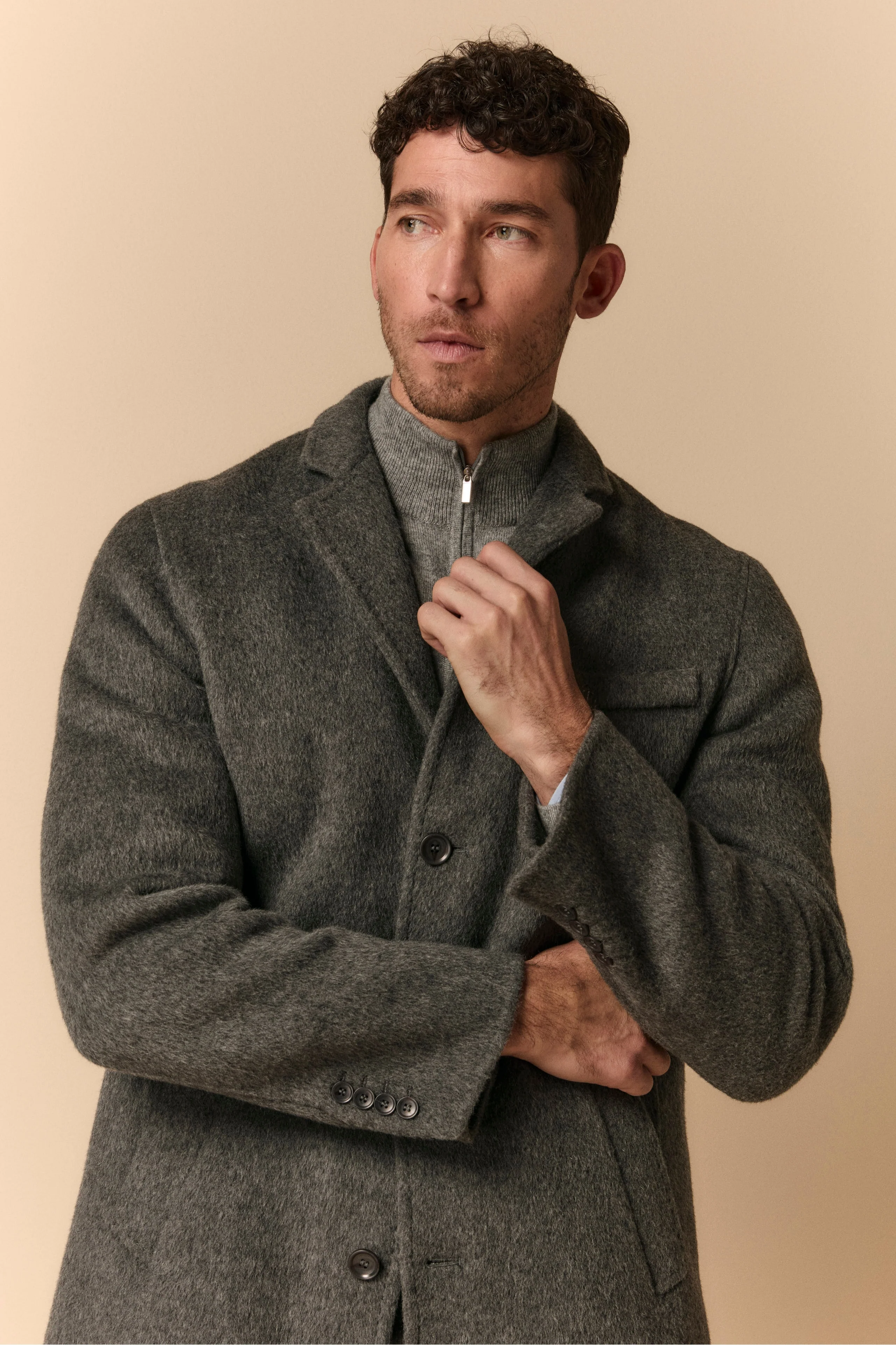 Cappotto in Lana con Gilet in Piuma - GRIGIO SCURO - Image 3