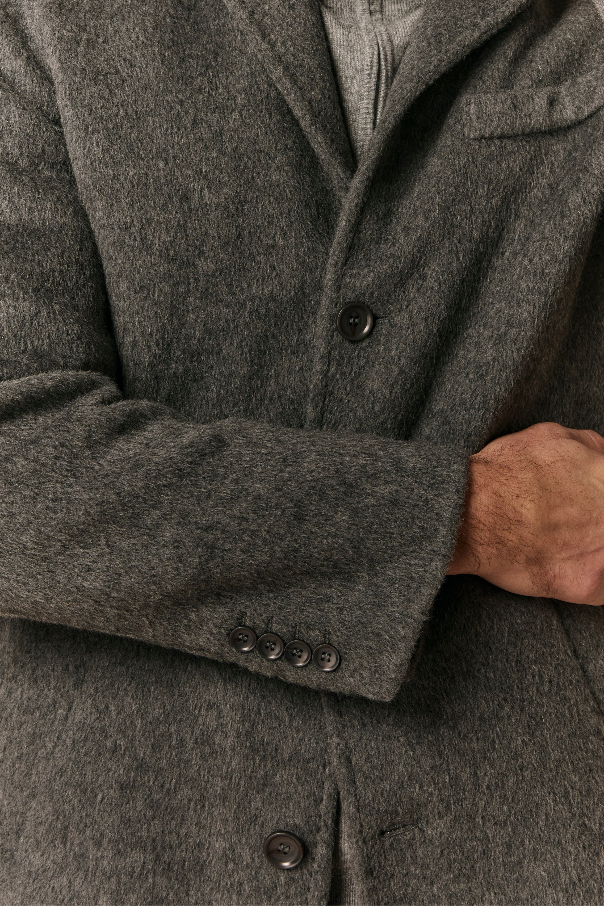 Cappotto in Lana con Gilet in Piuma - GRIGIO SCURO - Image 4