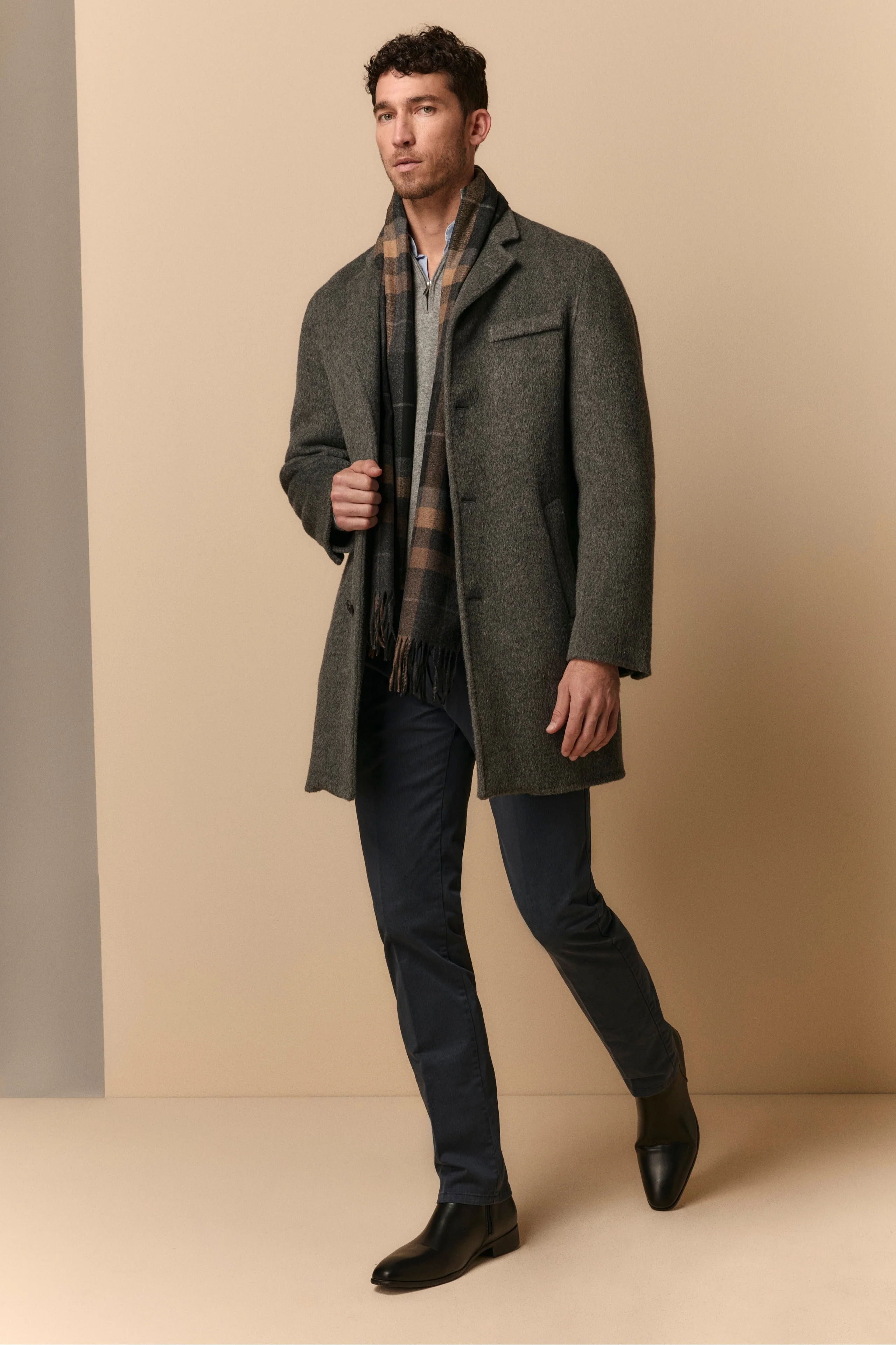 Cappotto in Lana con Gilet in Piuma - GRIGIO SCURO - Image 6