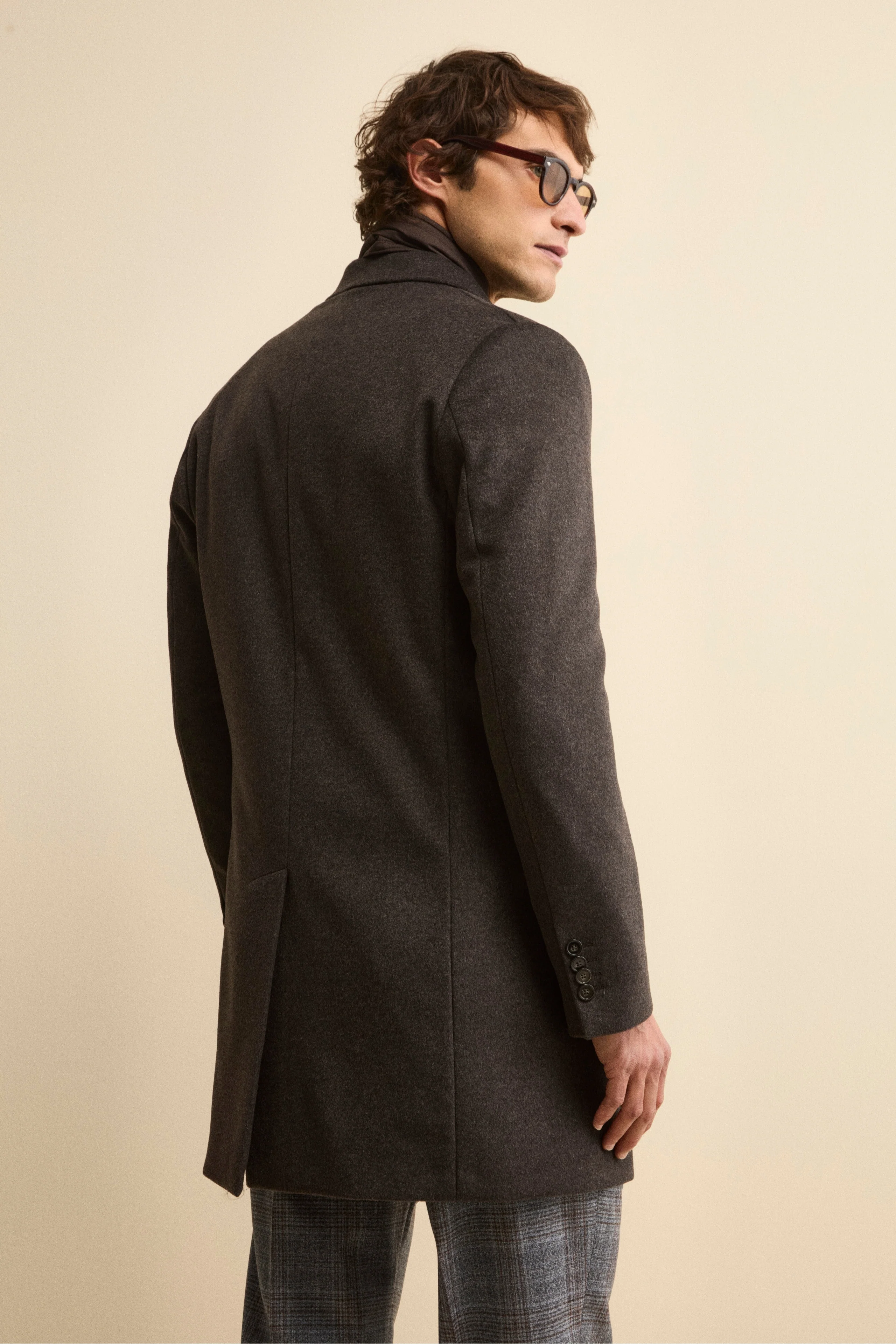 Cappotto in lana e cashmere - MARRONE - Image 3
