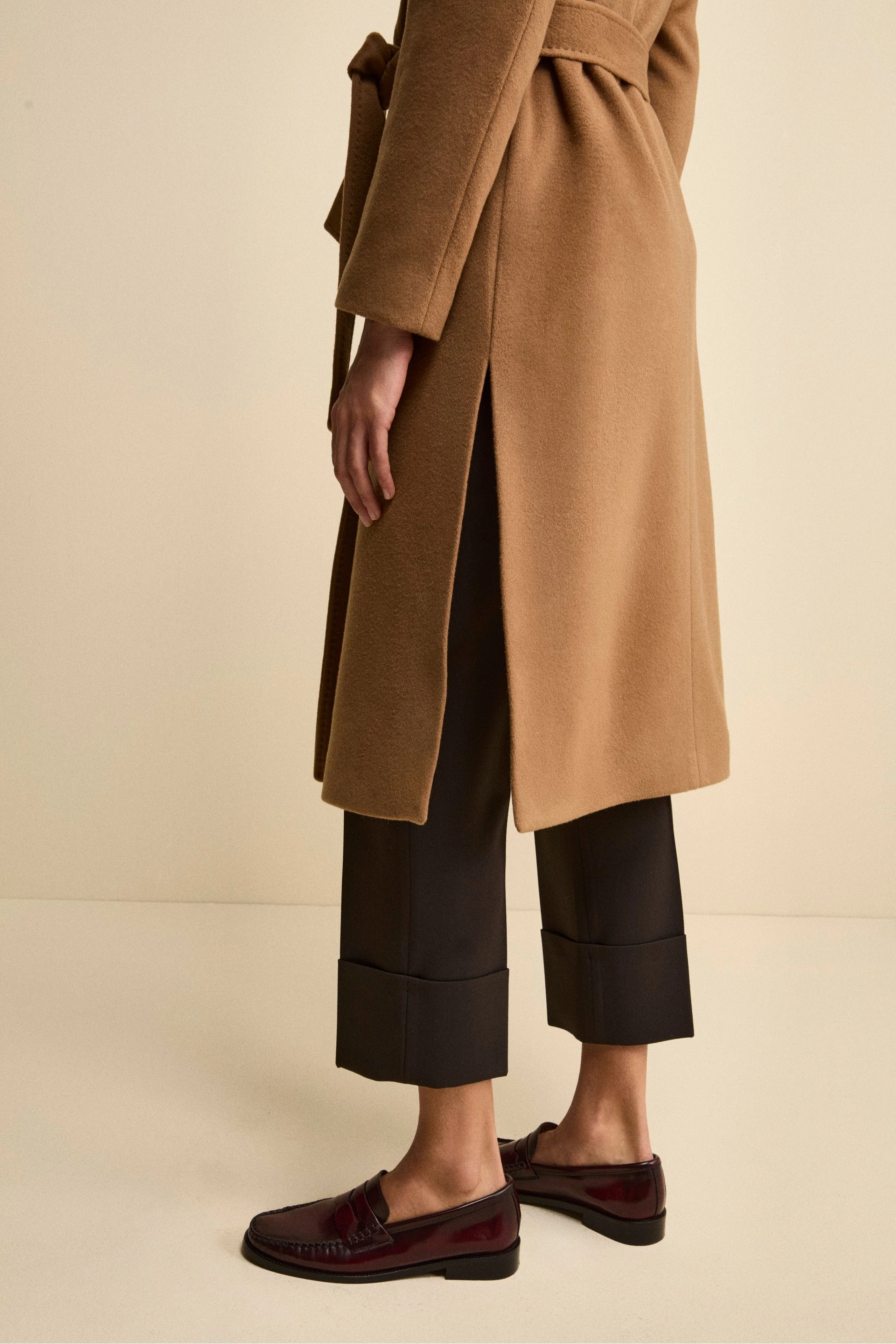Cappotto Lungo in Lana e Cashmere con Cappuccio - CAMMELLO - Image 6