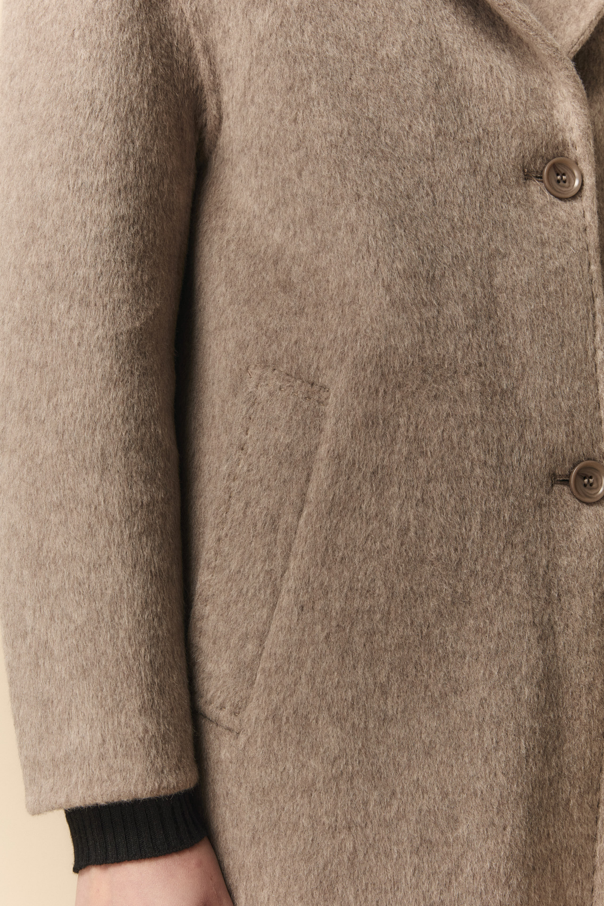 Cappotto Midi in Lana Imbottito - BEIGE - Image 3