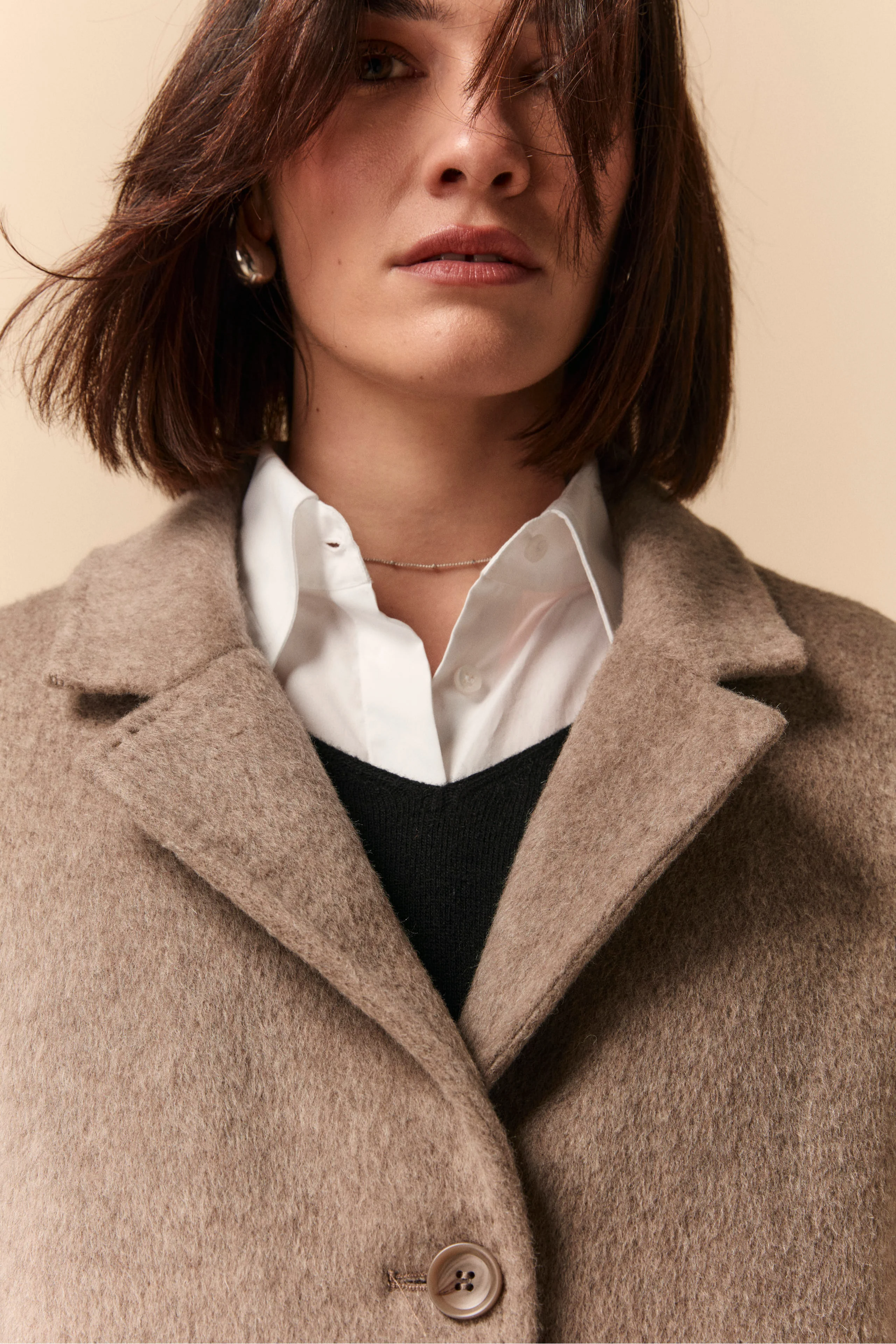 Cappotto Midi in Lana Imbottito - BEIGE - Image 5