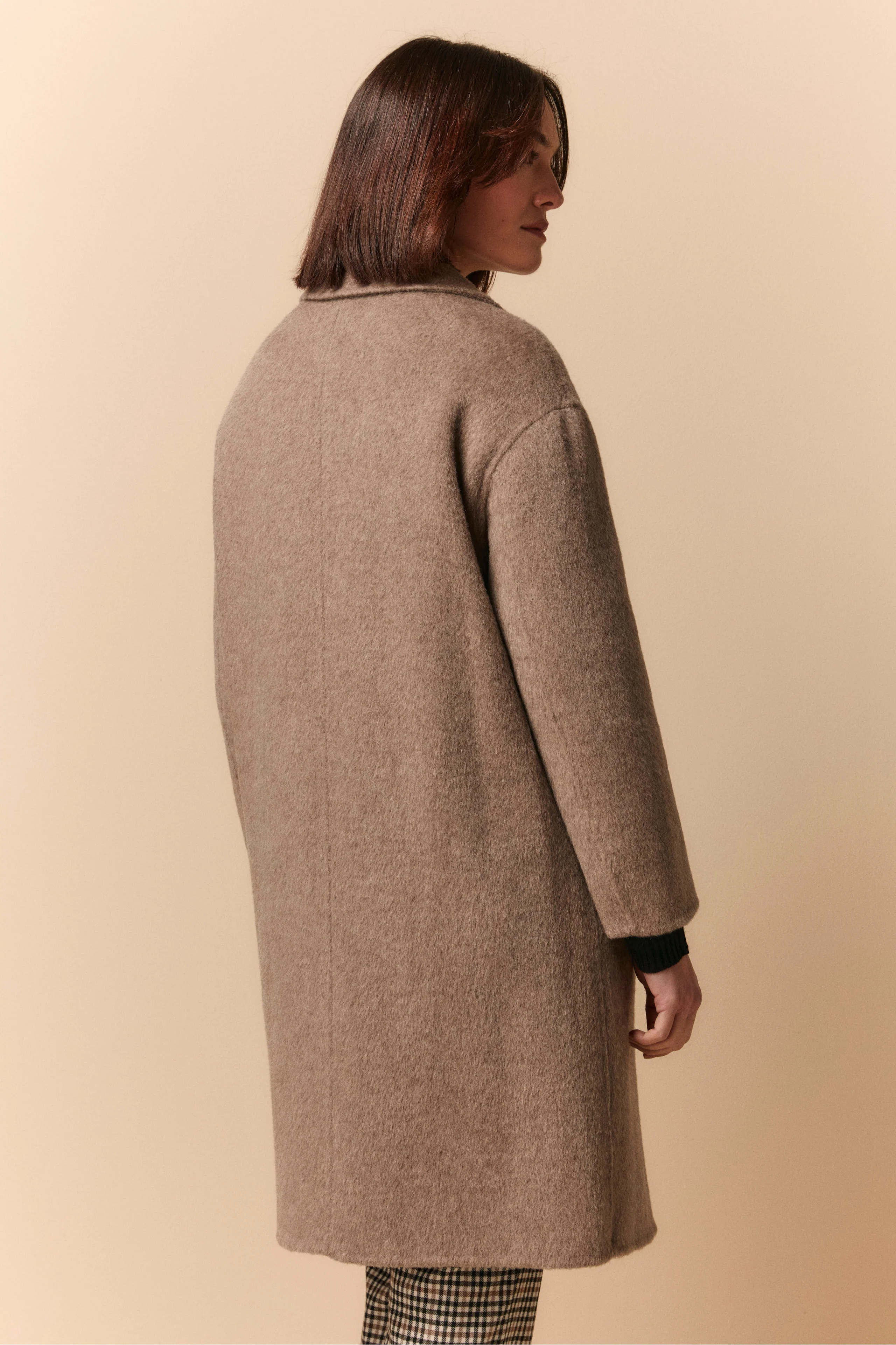 Cappotto Midi in Lana Imbottito - BEIGE - Image 6