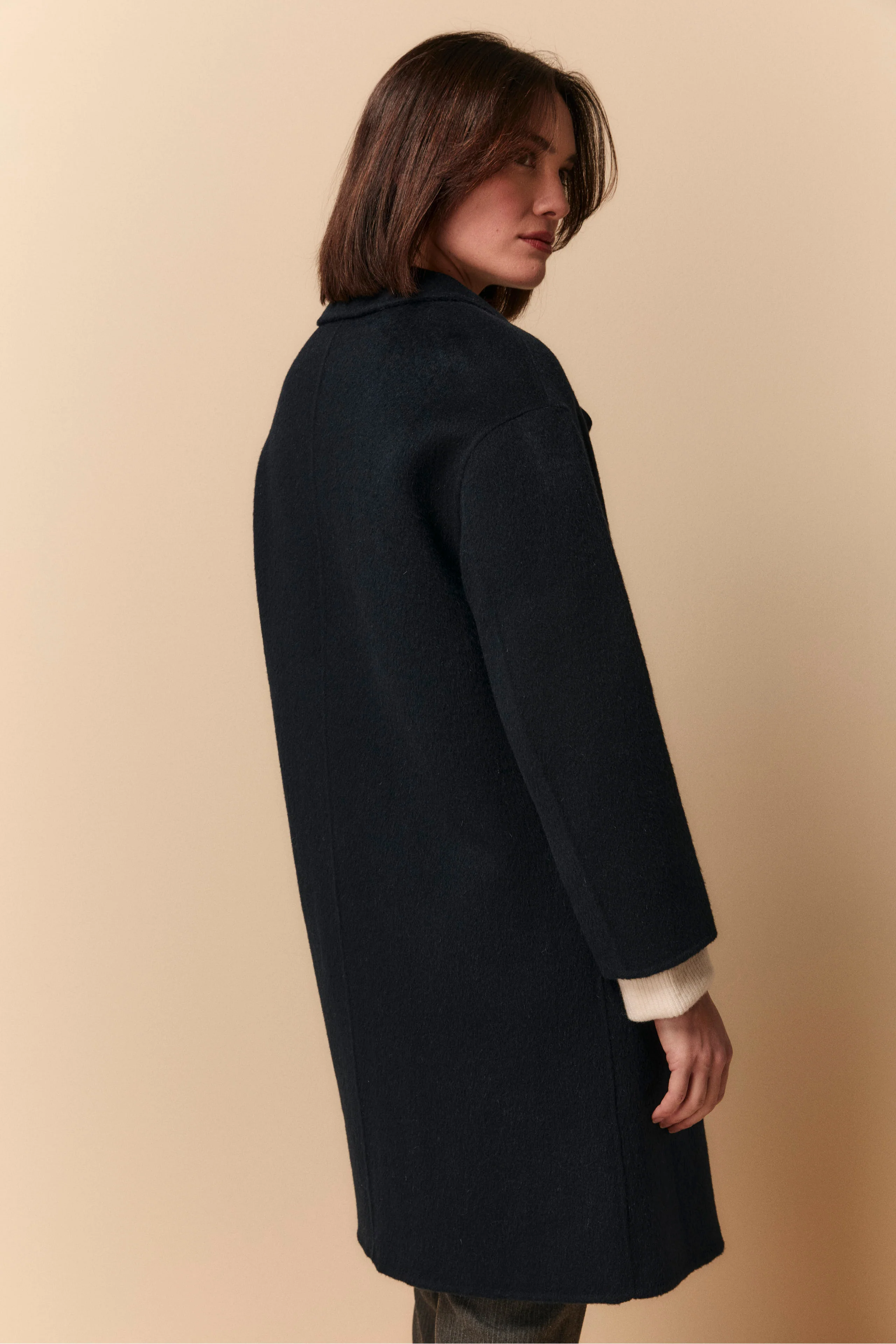 Cappotto Midi in Lana Imbottito - BLU - Image 4