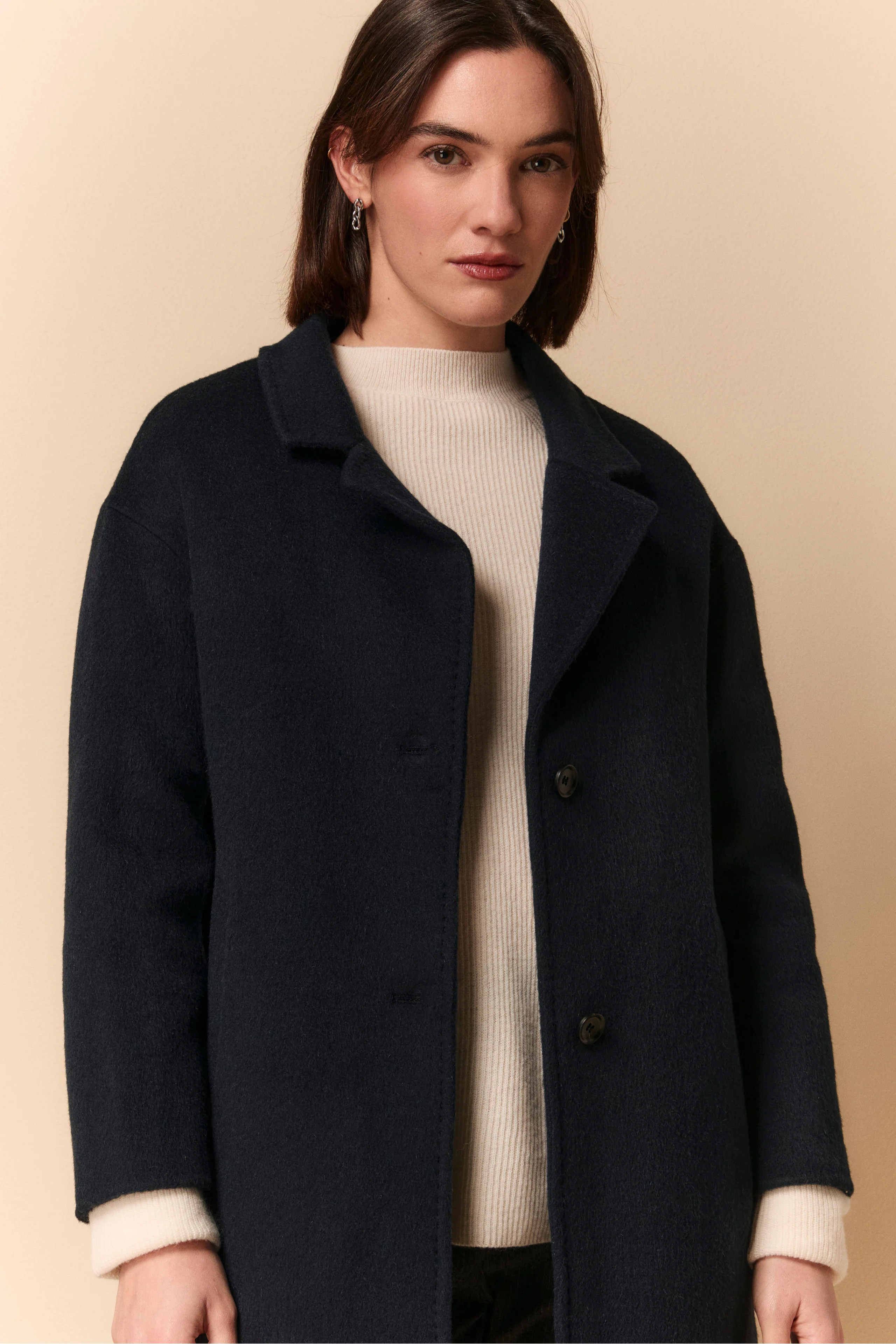Cappotto Midi in Lana Imbottito - BLU - Image 5