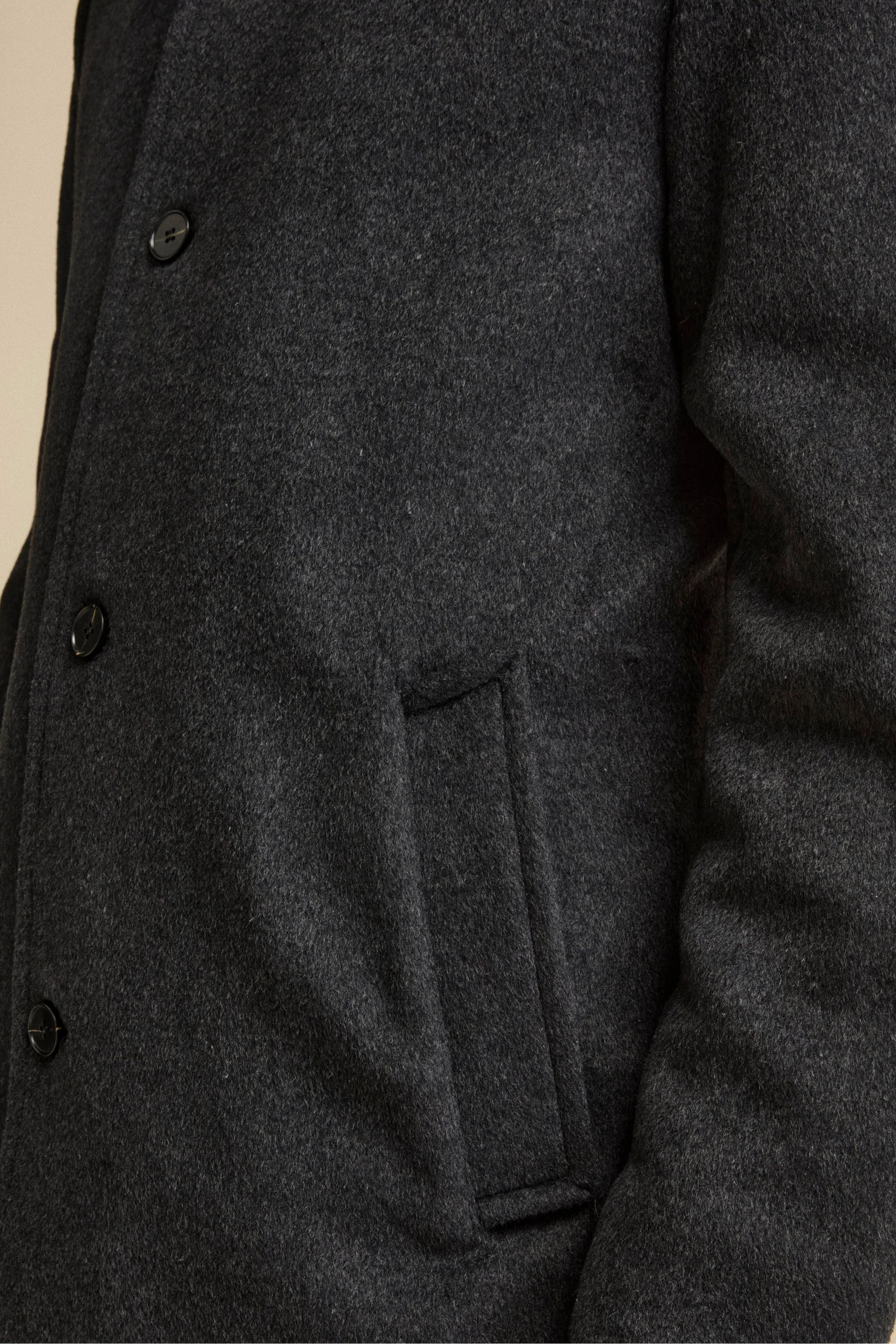 Cappotto Midi in Misto Lana con Pettorina Removibile - ANTRACITE - Image 5