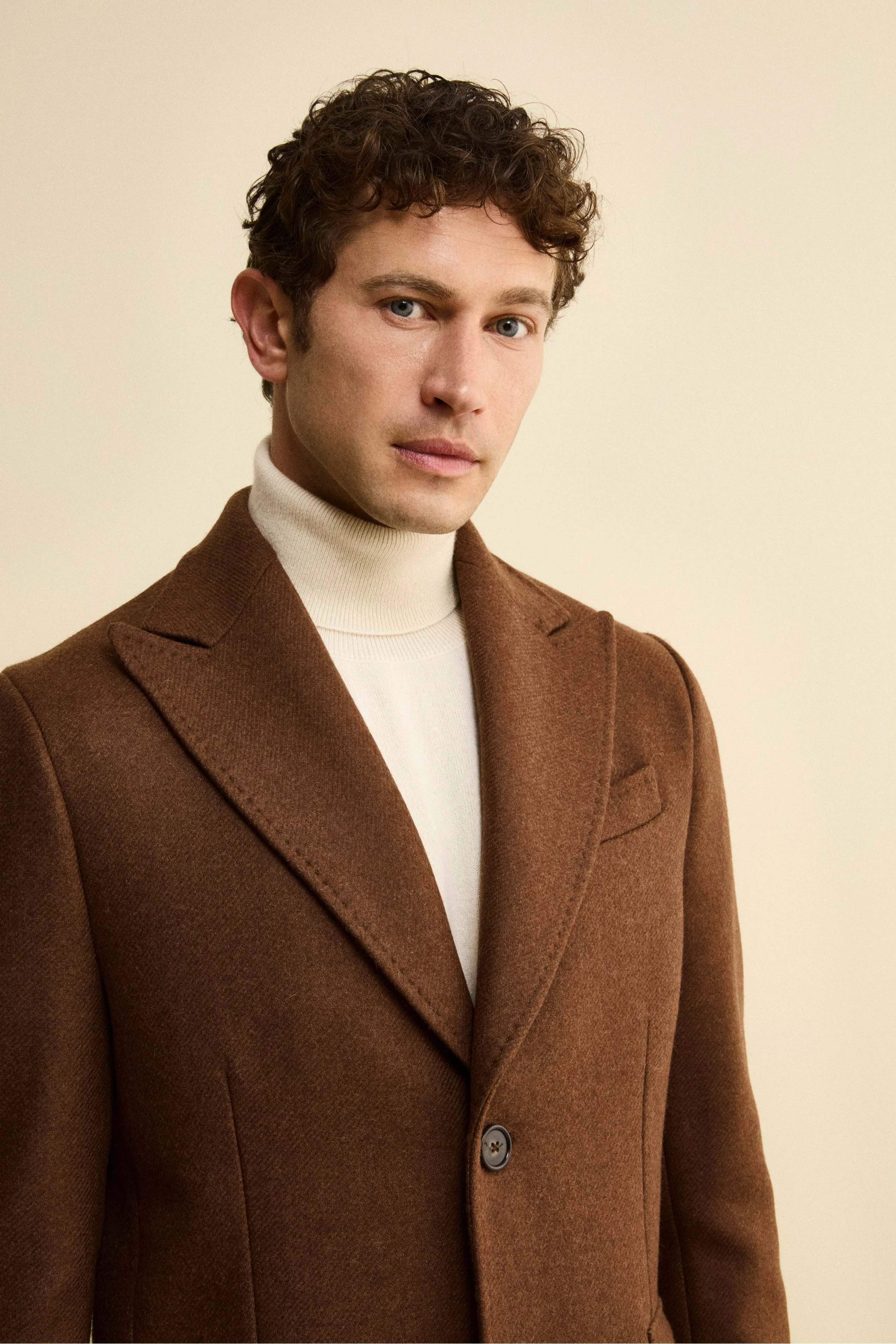 Cappotto Twill in Lana - MARRONE - Image 4