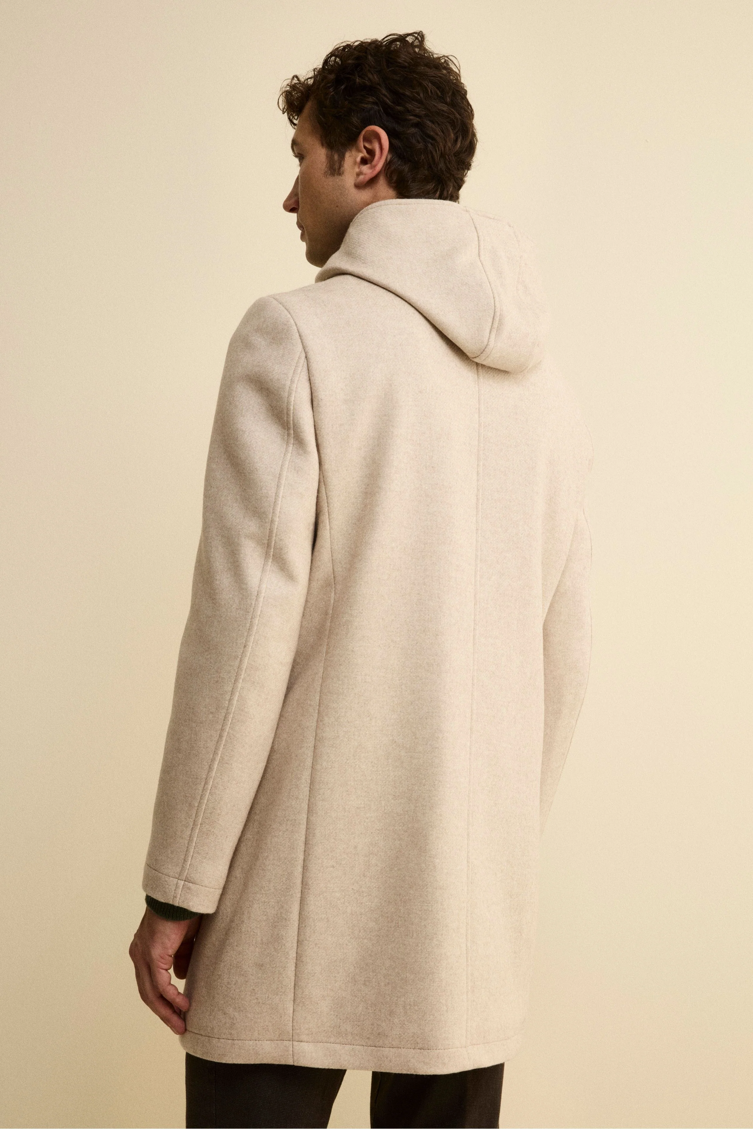 Cappotto Twill in Misto Lana con Zip e Cappuccio - TORTORA - Image 5