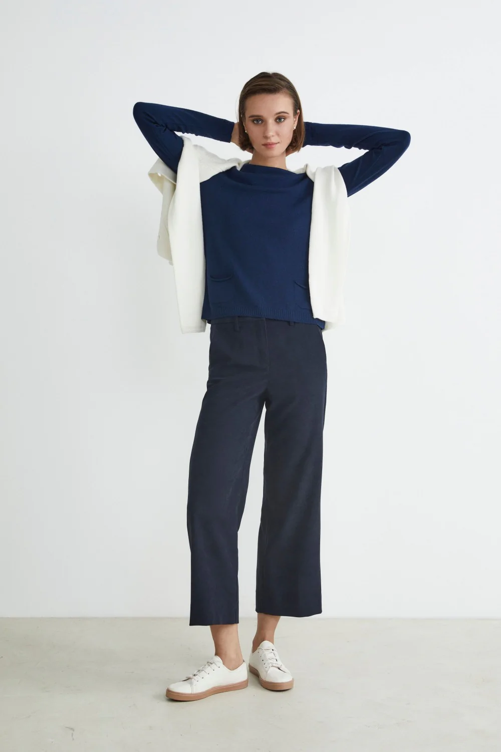 Cardigan in lana con bottoni - ECRU - Image 3