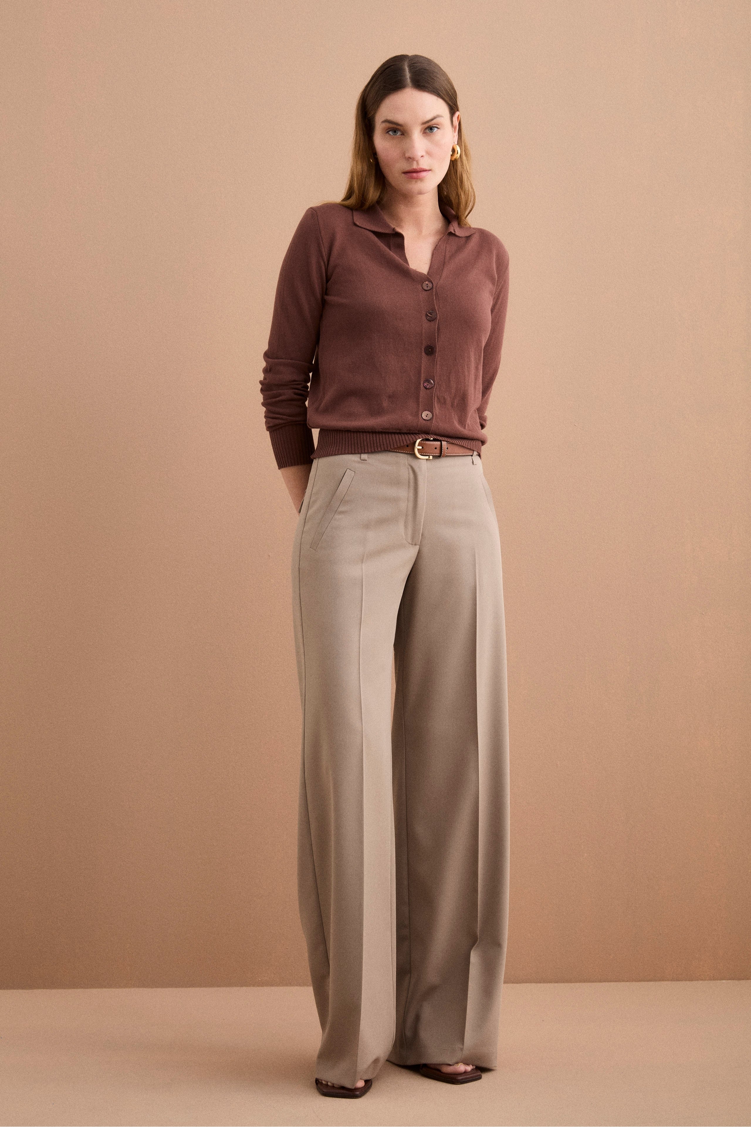 Cardigan Polo in Cotone - TERRA - Image 2