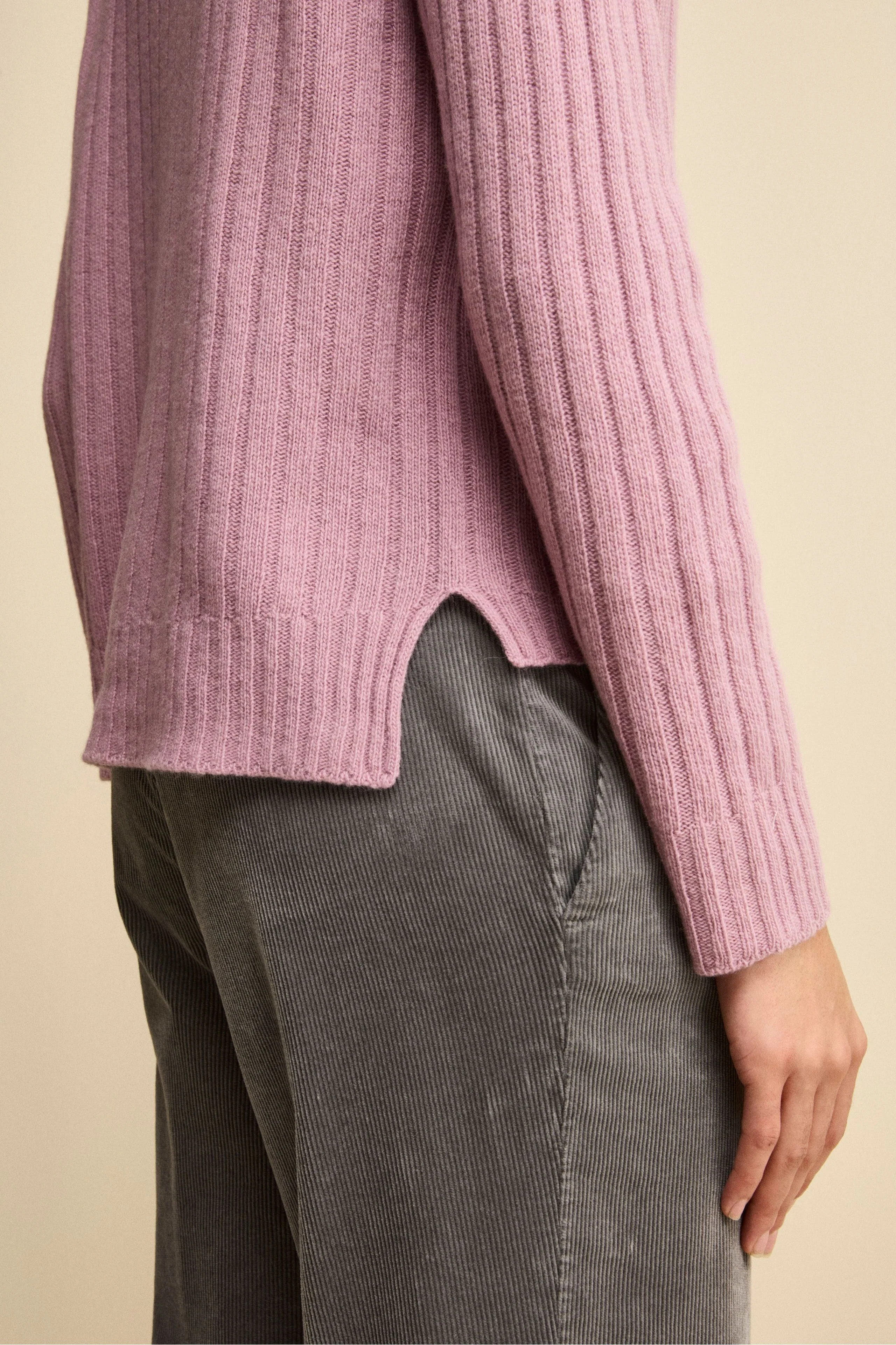 Dolcevita in Lana e Cashmere con Treccia - LILLA - Image 3