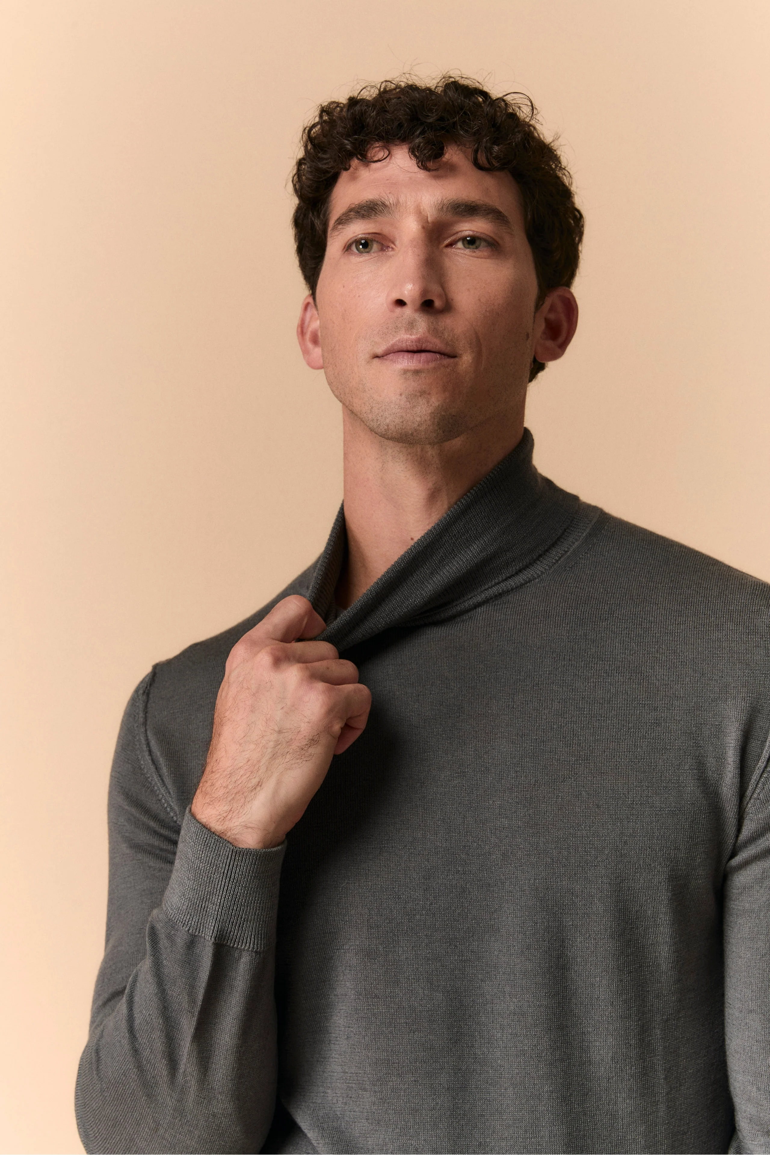Dolcevita Uomo in Lana Merino - FUMO - Image 2