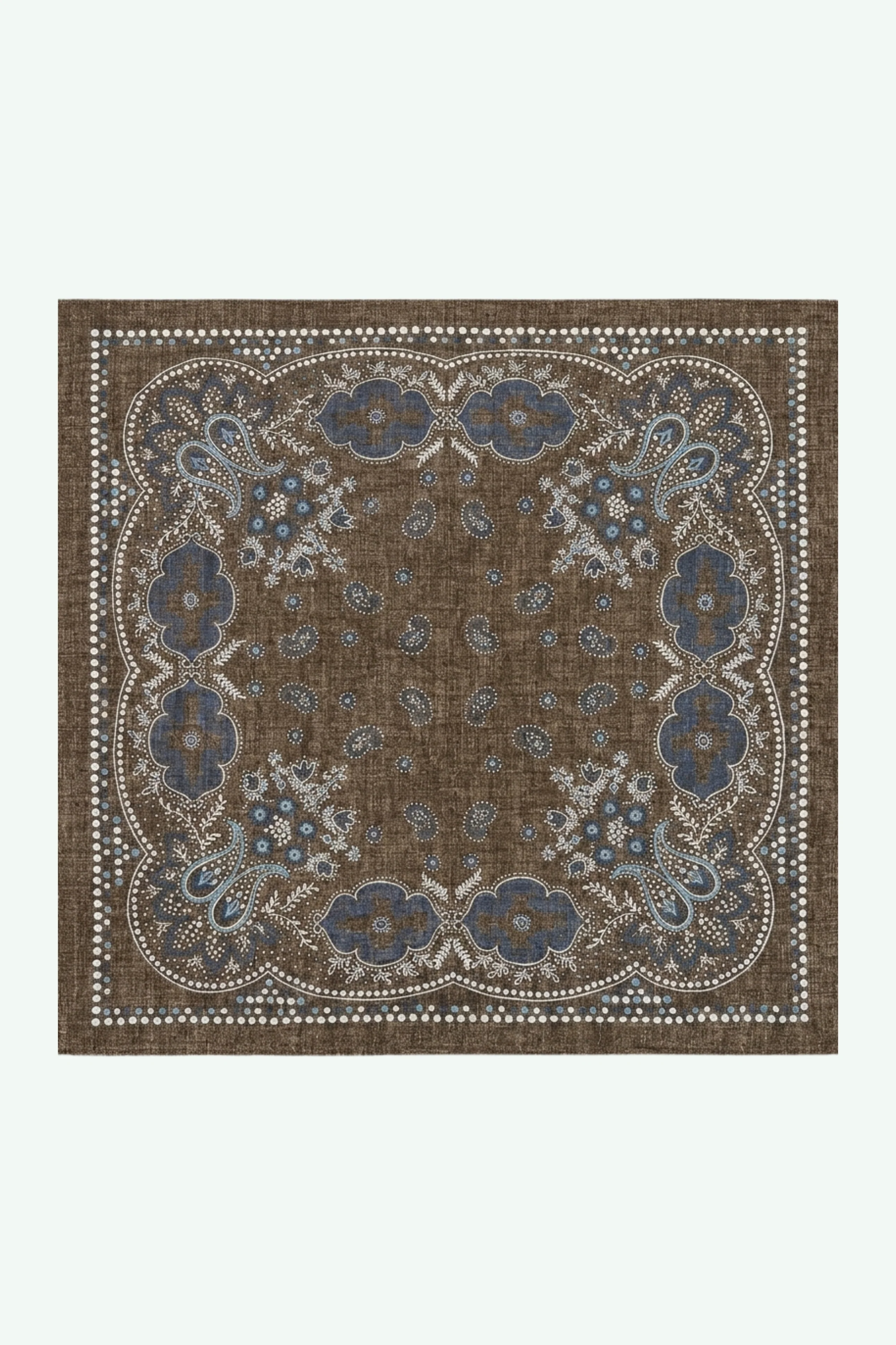 Foulard in Cotone con Stampa Fantasia - FANT. MARRONE - Image 3