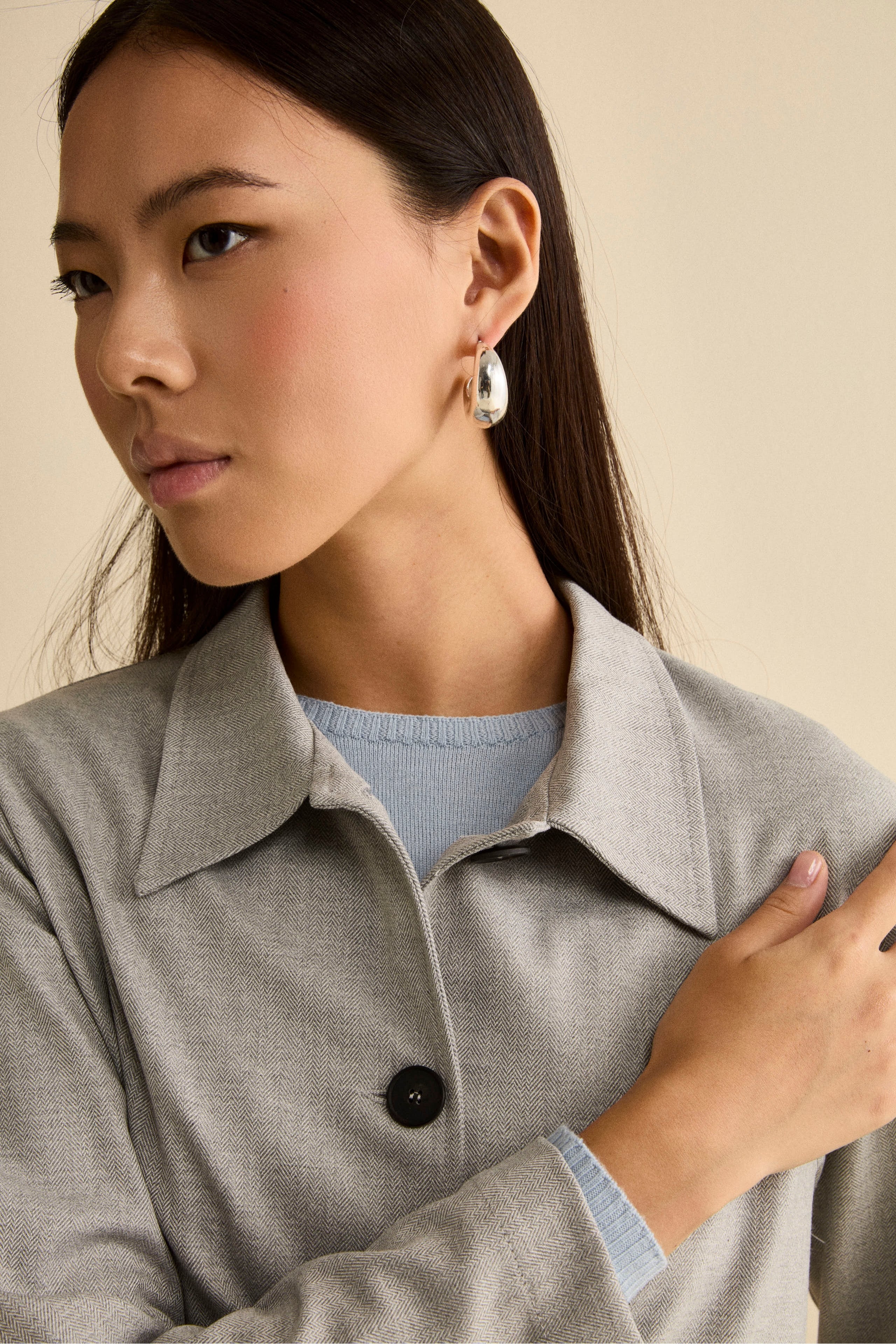 Giacca Corta Overshirt Spigata - GRIGIO SPIGATO - Image 4