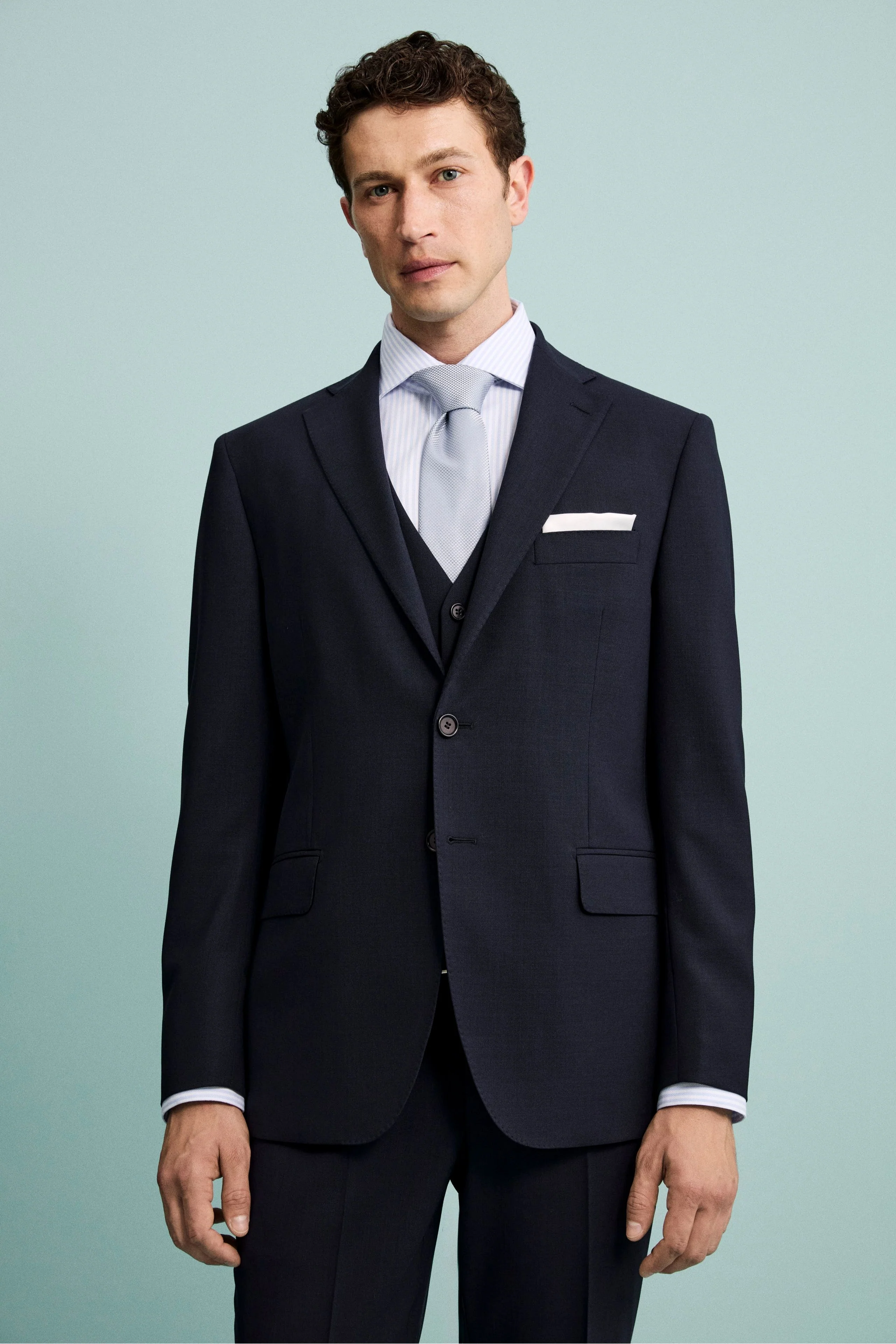 Giacca Elegante Monopetto in Lana Vergine Drop 6 - BLU