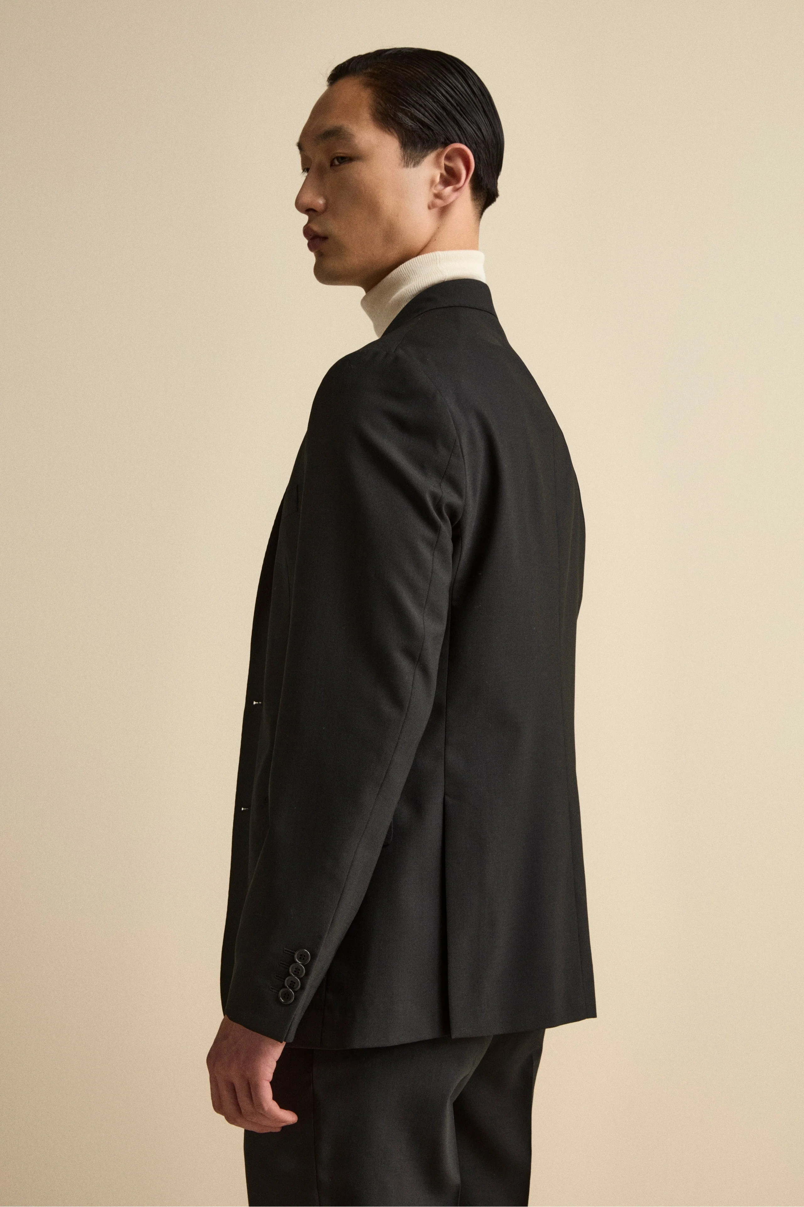 Giacca Monopetto Elegante con Revers Classico Drop 6 - NERO - Image 4