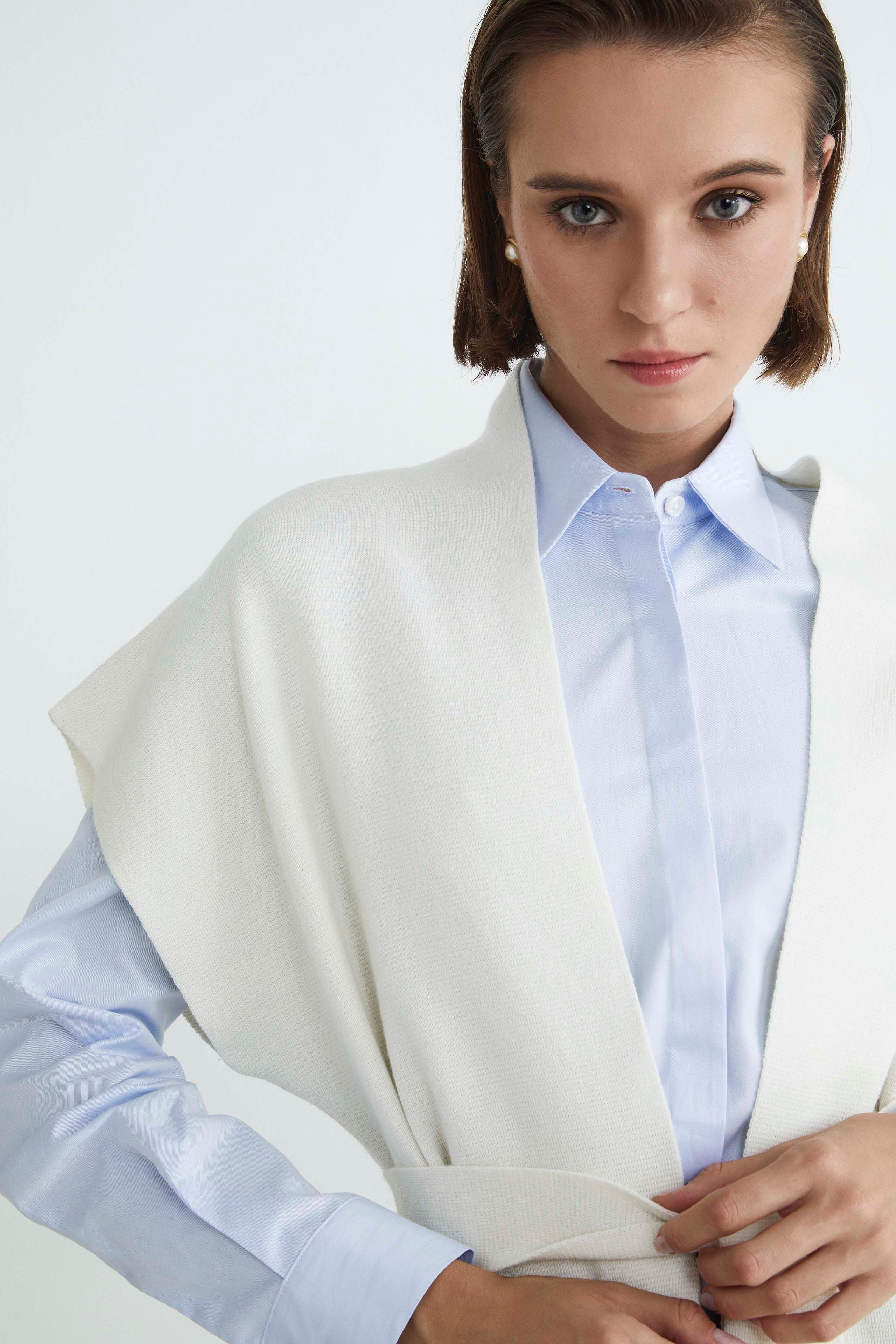Gilet con frange - ECRU - Image 4