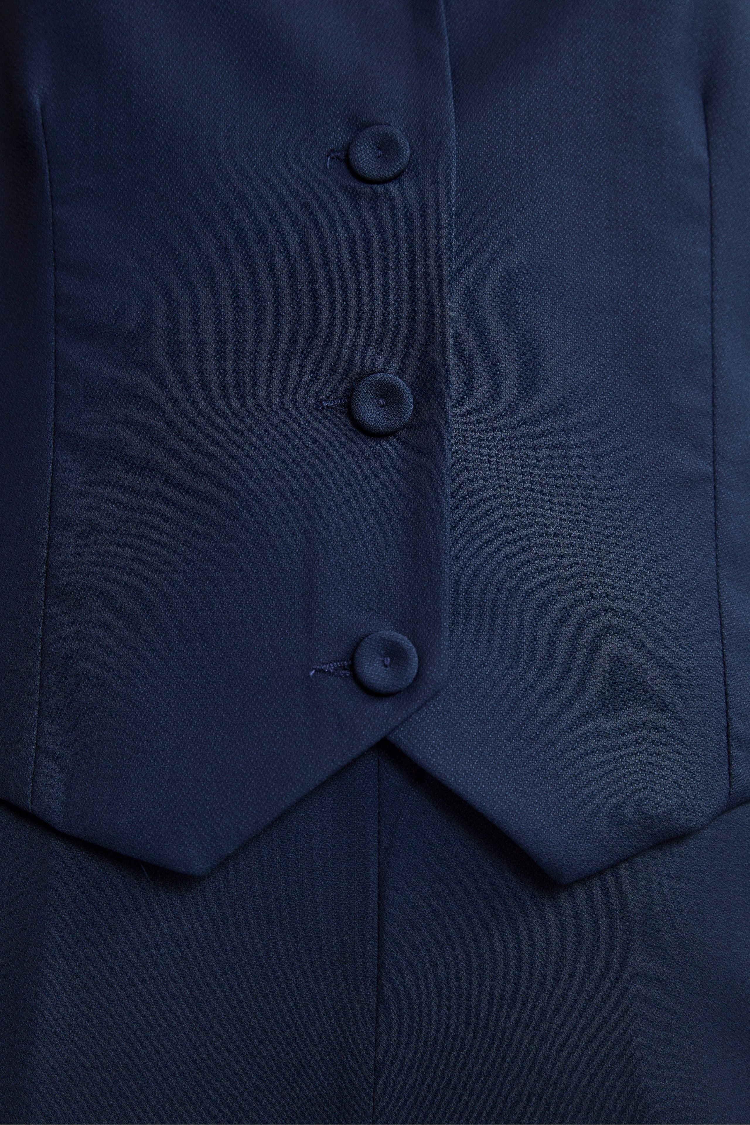 Gilet Elegante in Lana Vergine con Bottoni - BLU - Image 4