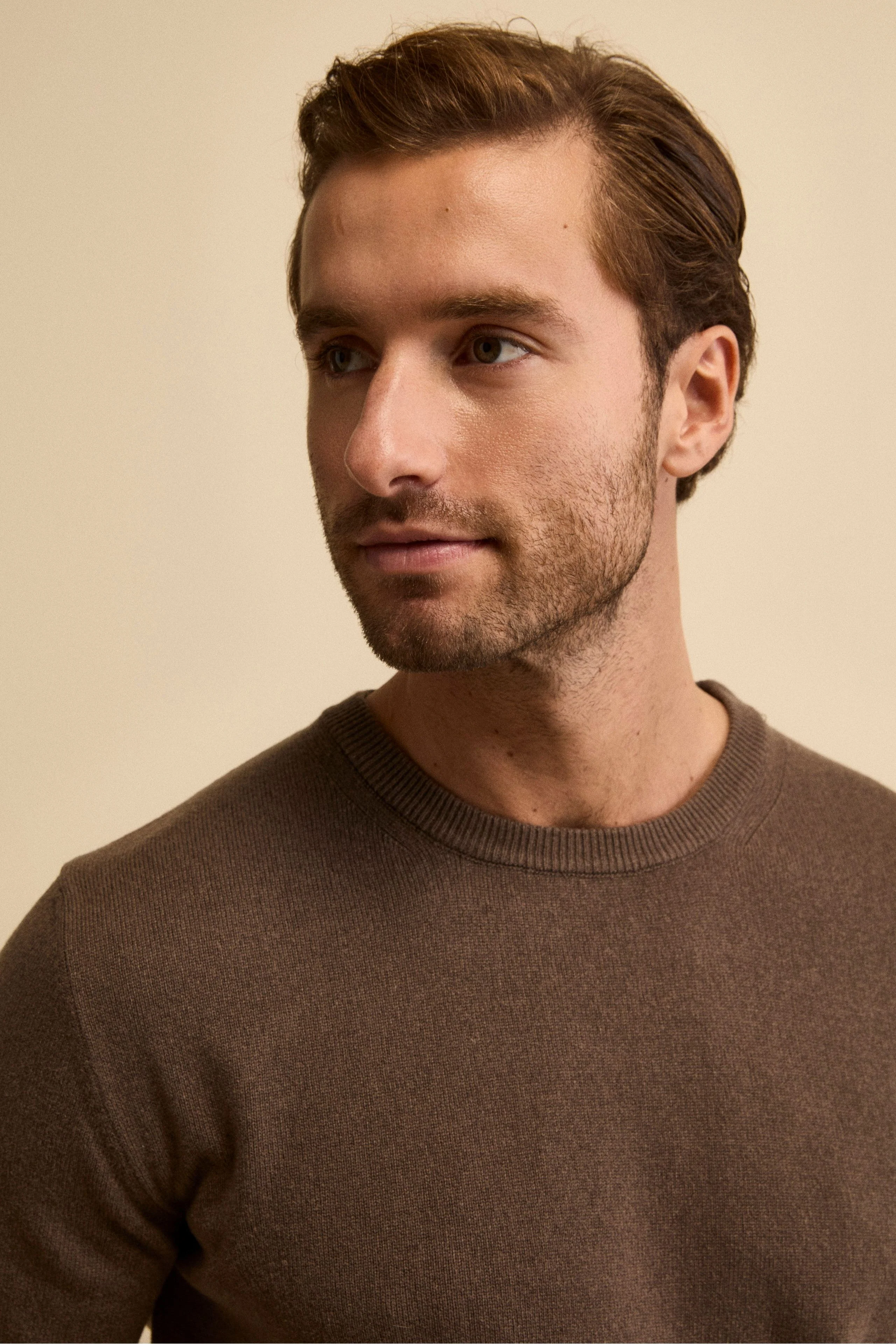 Girocollo in cashmere e seta - CACAO - Image 2