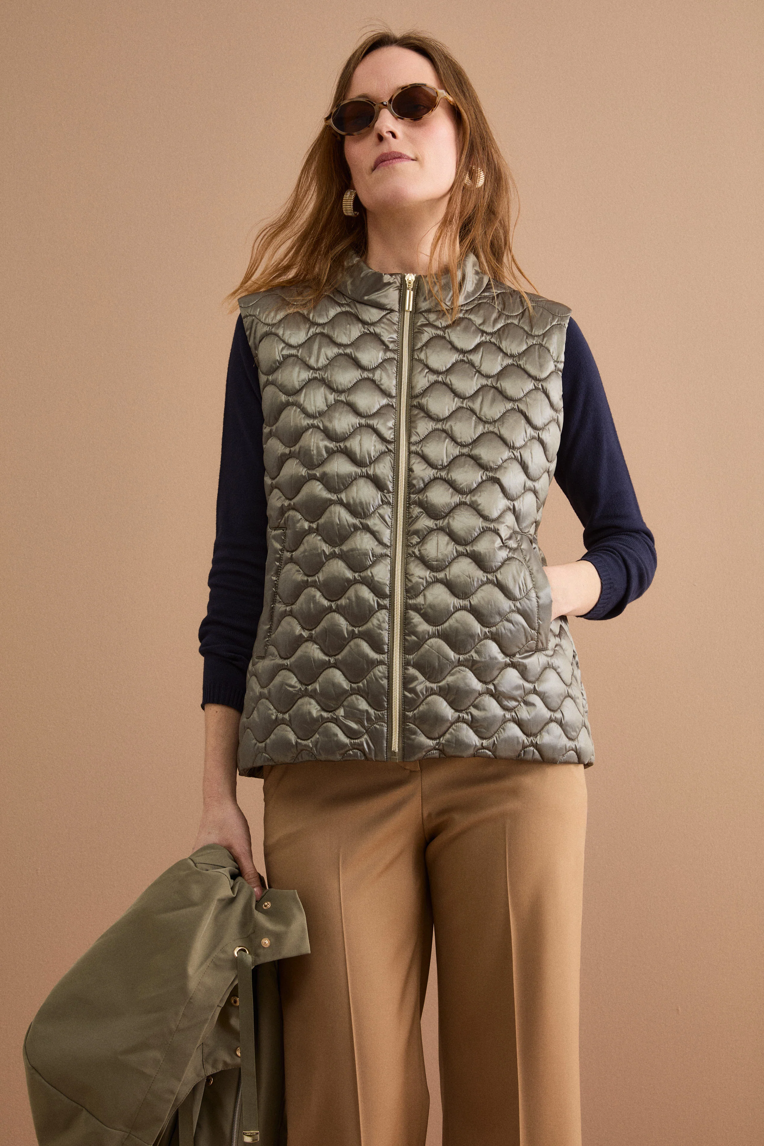 Giubbotto Impermeabile con Cappuccio e Gilet Removibile - VERDE MILITARE - Image 2