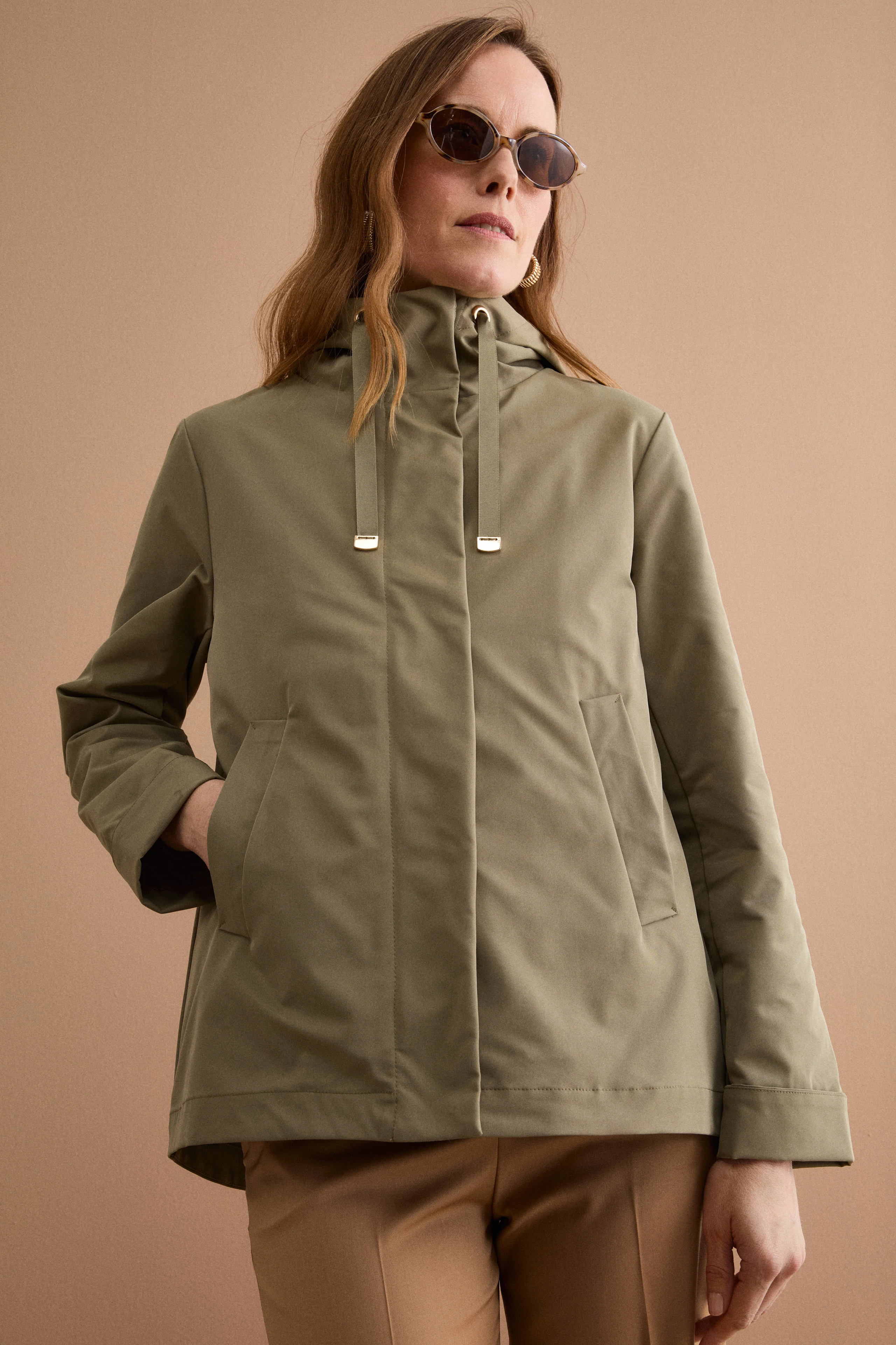 Giubbotto Impermeabile con Cappuccio e Gilet Removibile - VERDE MILITARE - Image 3