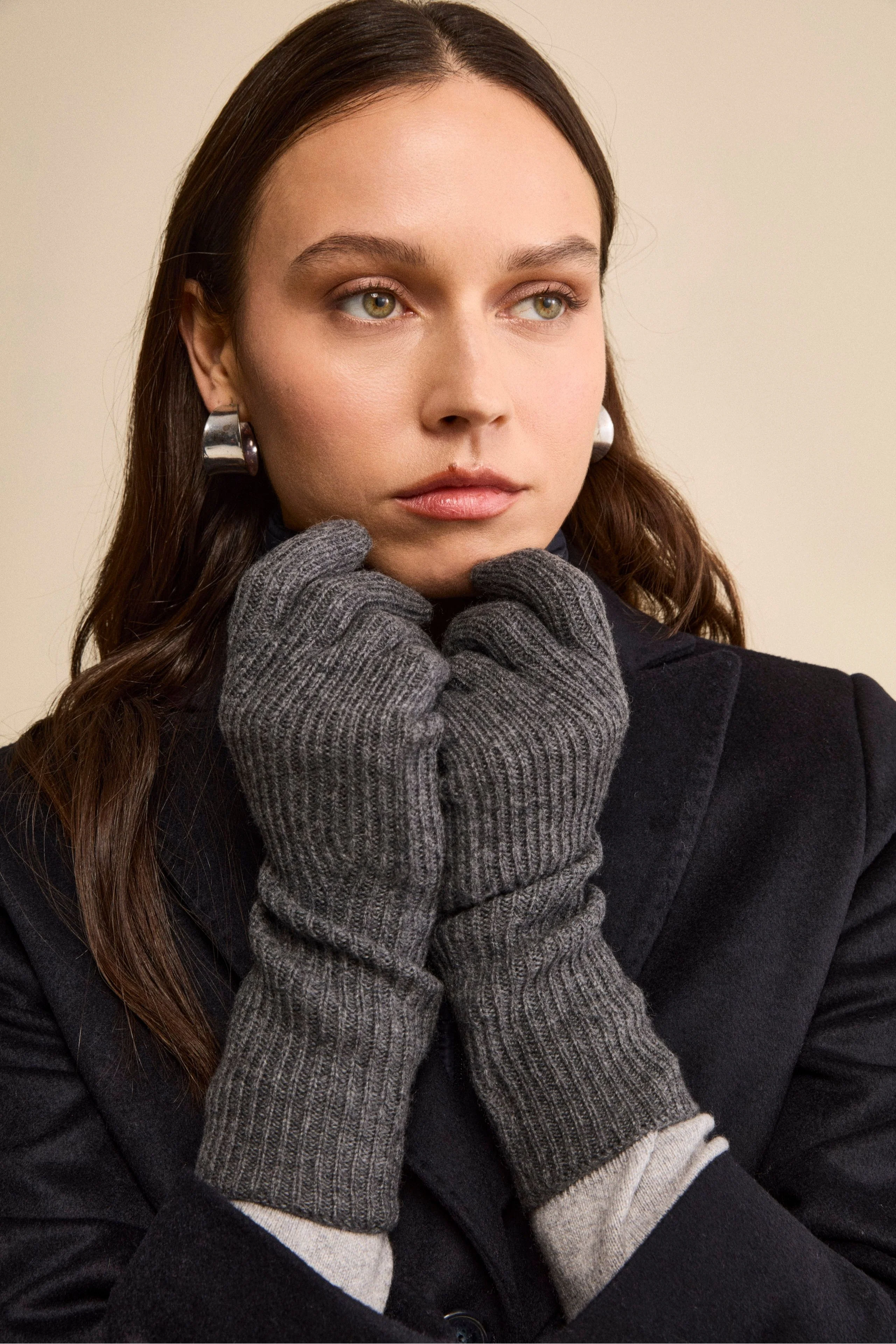 Guanto a Coste in Lana e Cashmere - GRIGIO MEDIO - Image 2