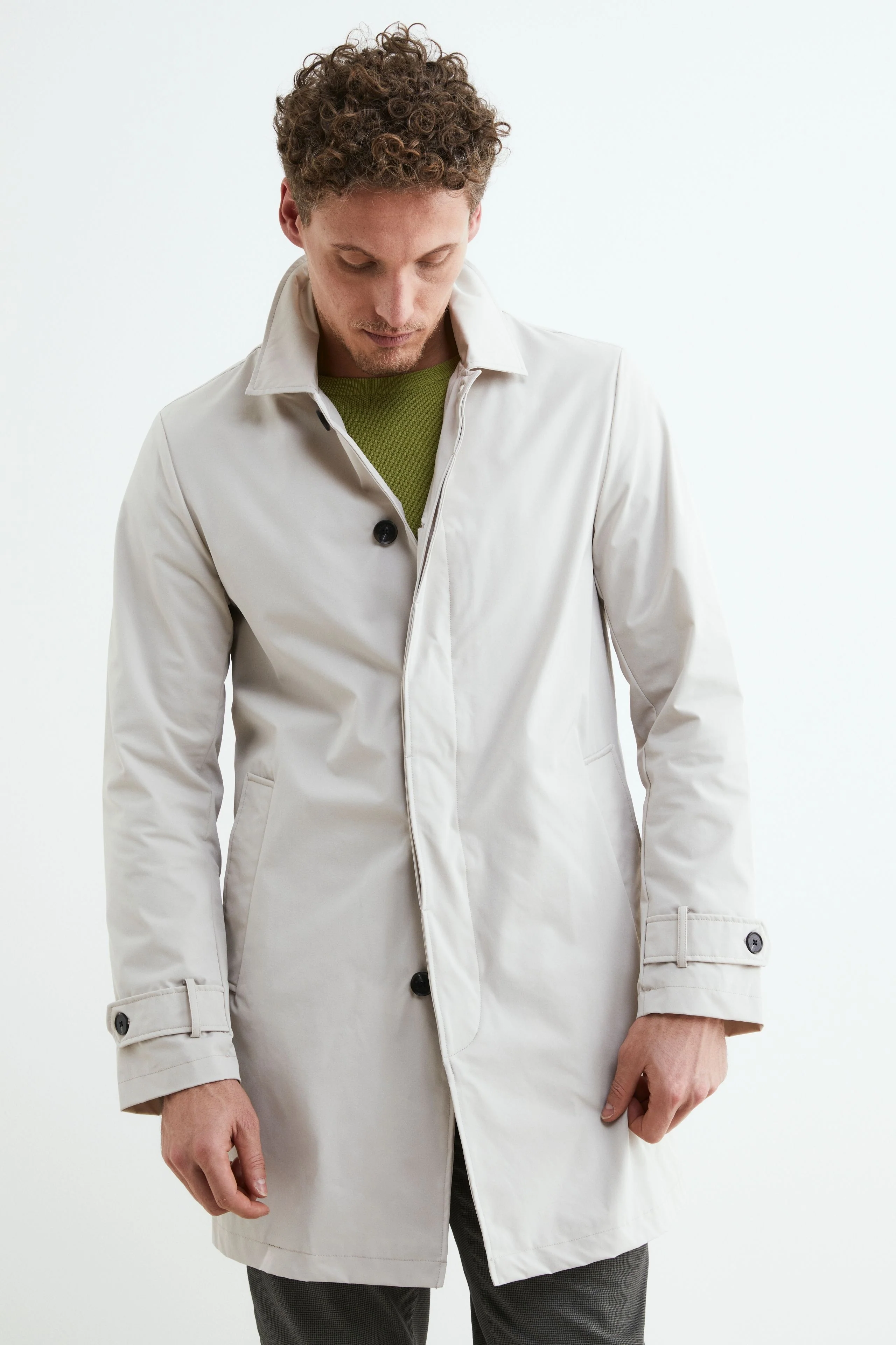 Impermeabile monopetto elegante - AVORIO - Image 3