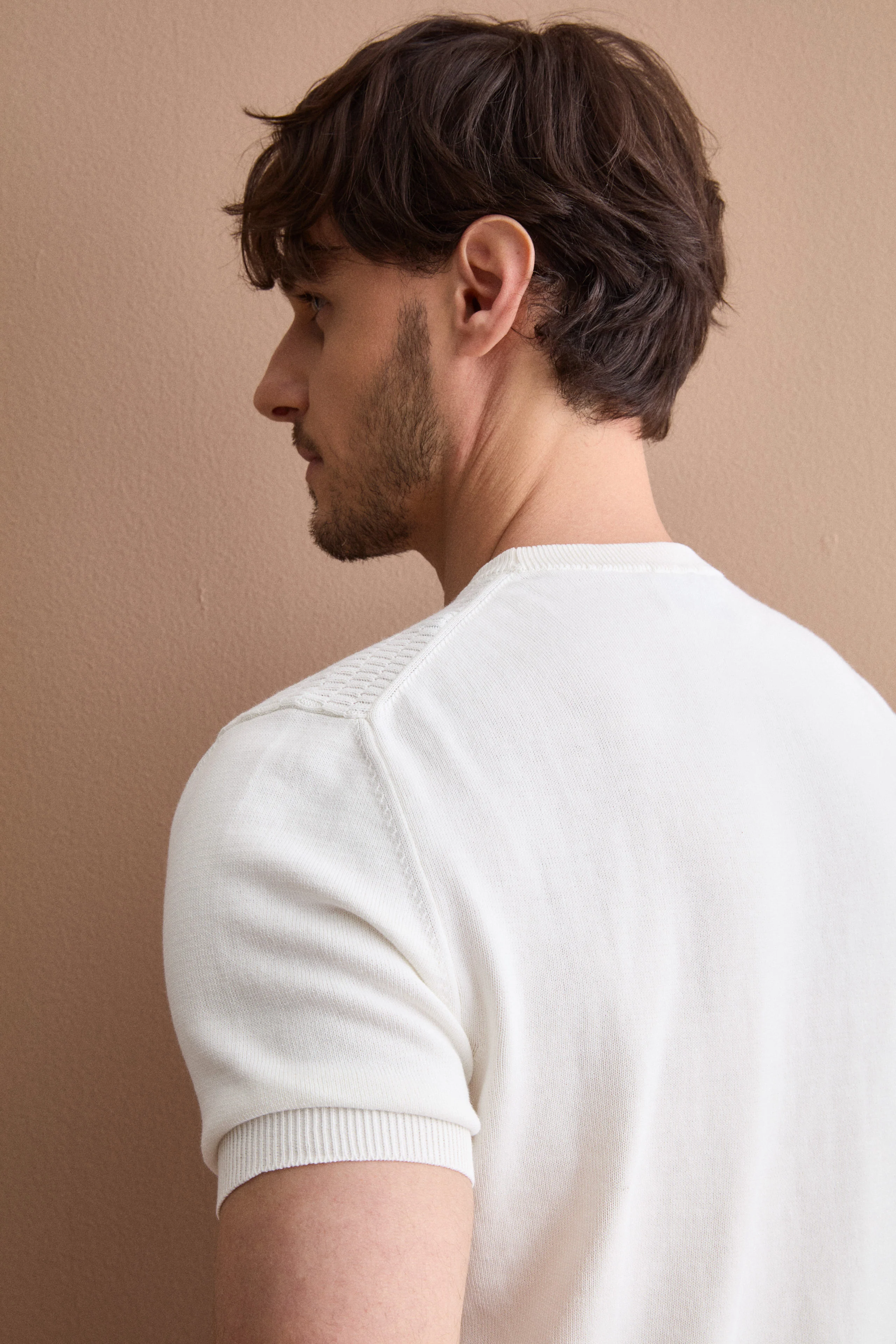 Maglia Casual in Cotone Crêpe - BIANCO - Image 4