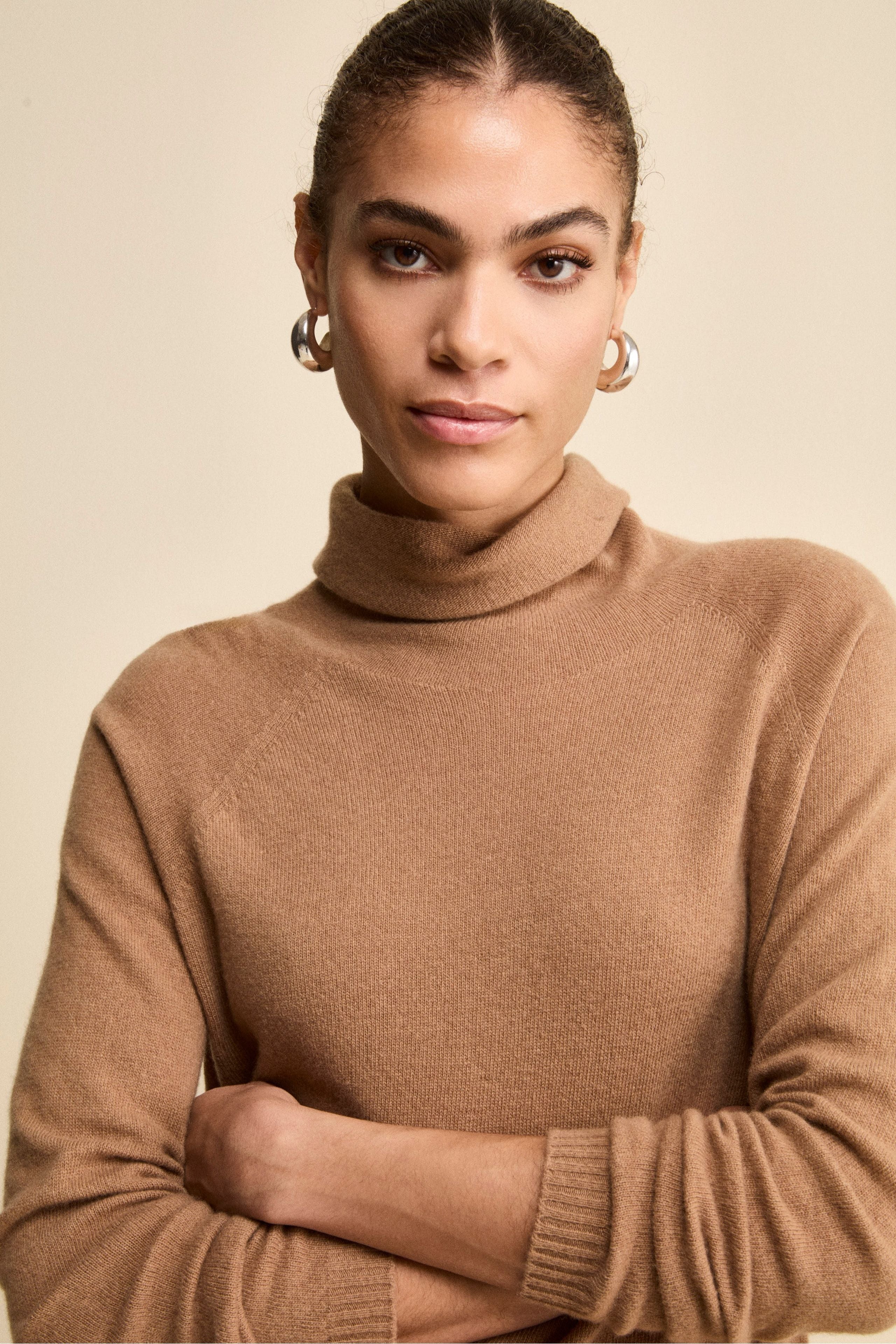 Maglia Collo Morbido lana cashmere - CAMMELLO - Image 2