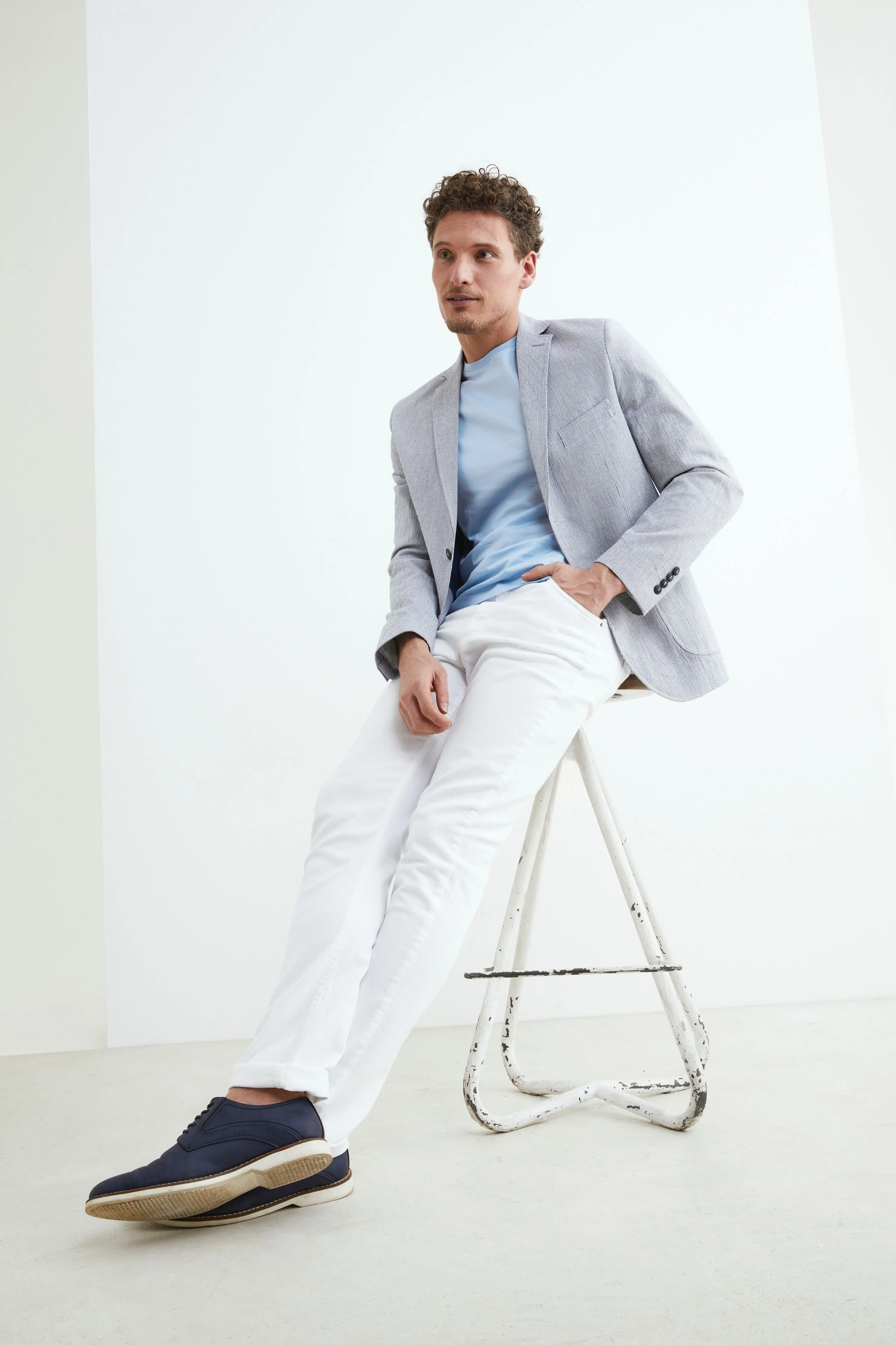 Pantalone 5 tasche in cotone - BIANCO - Image 4