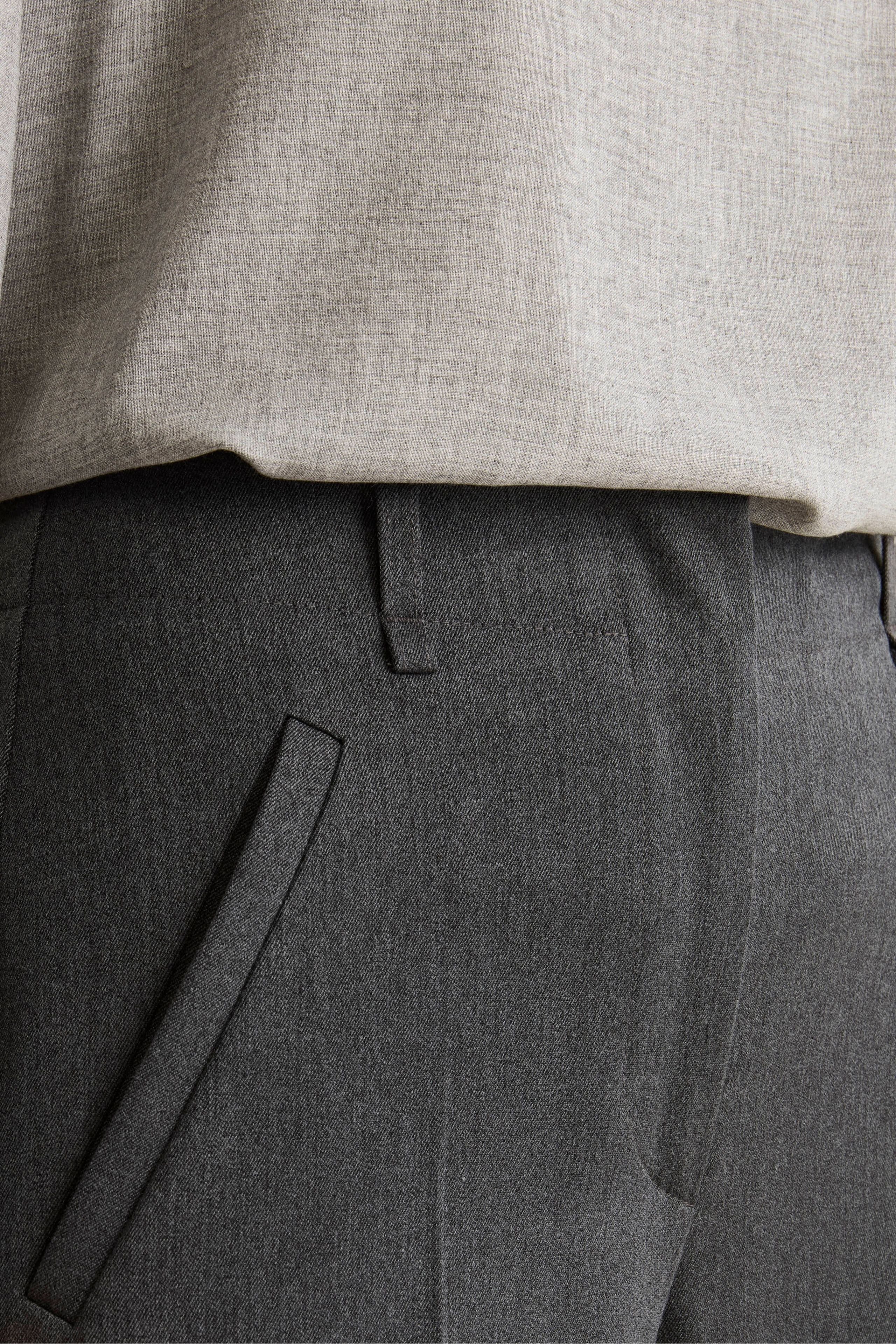 Pantalone a palazzo con piega - GRIGIO - Image 3