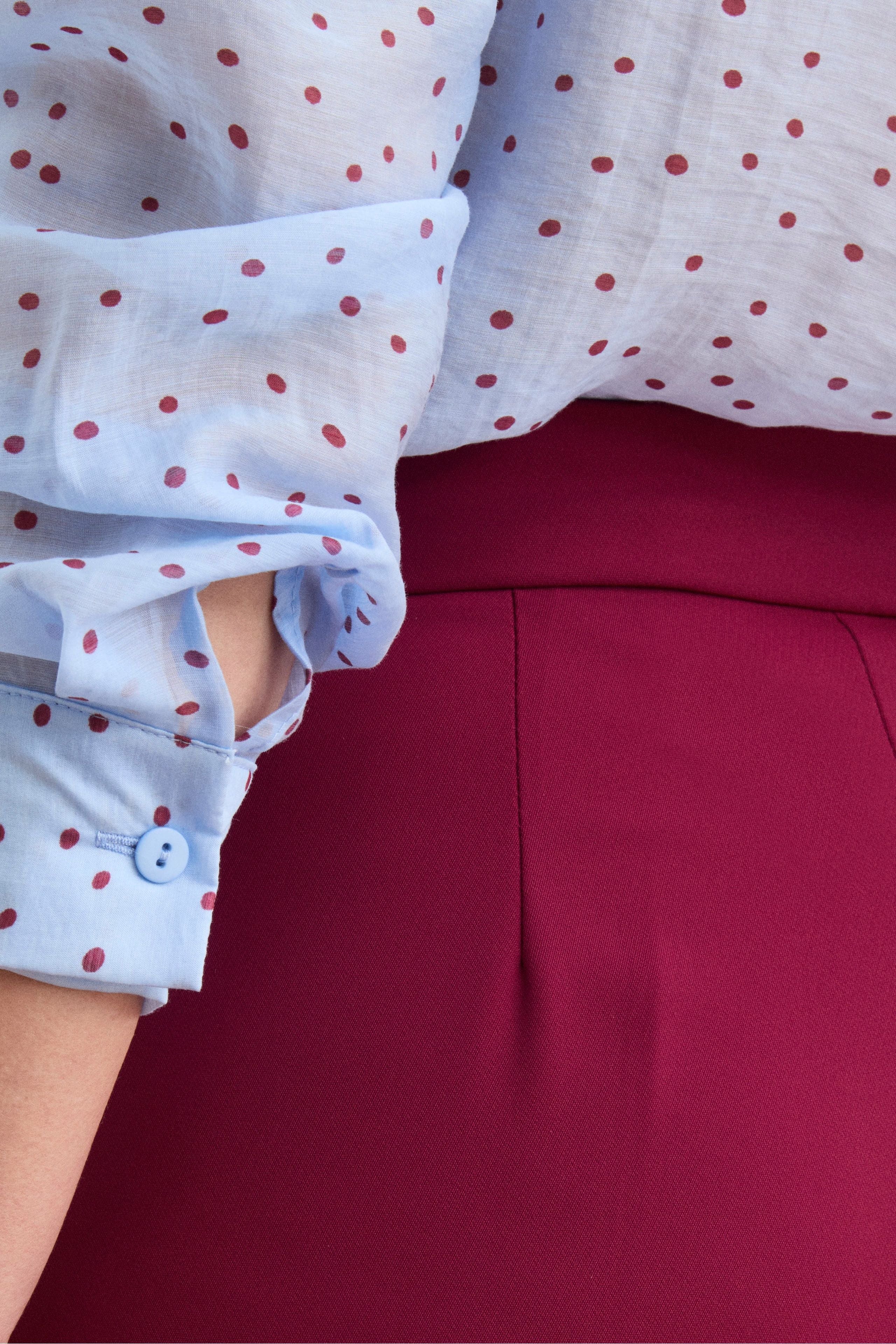 Pantalone Cady a Palazzo con Piega - BORDEAUX - Image 3