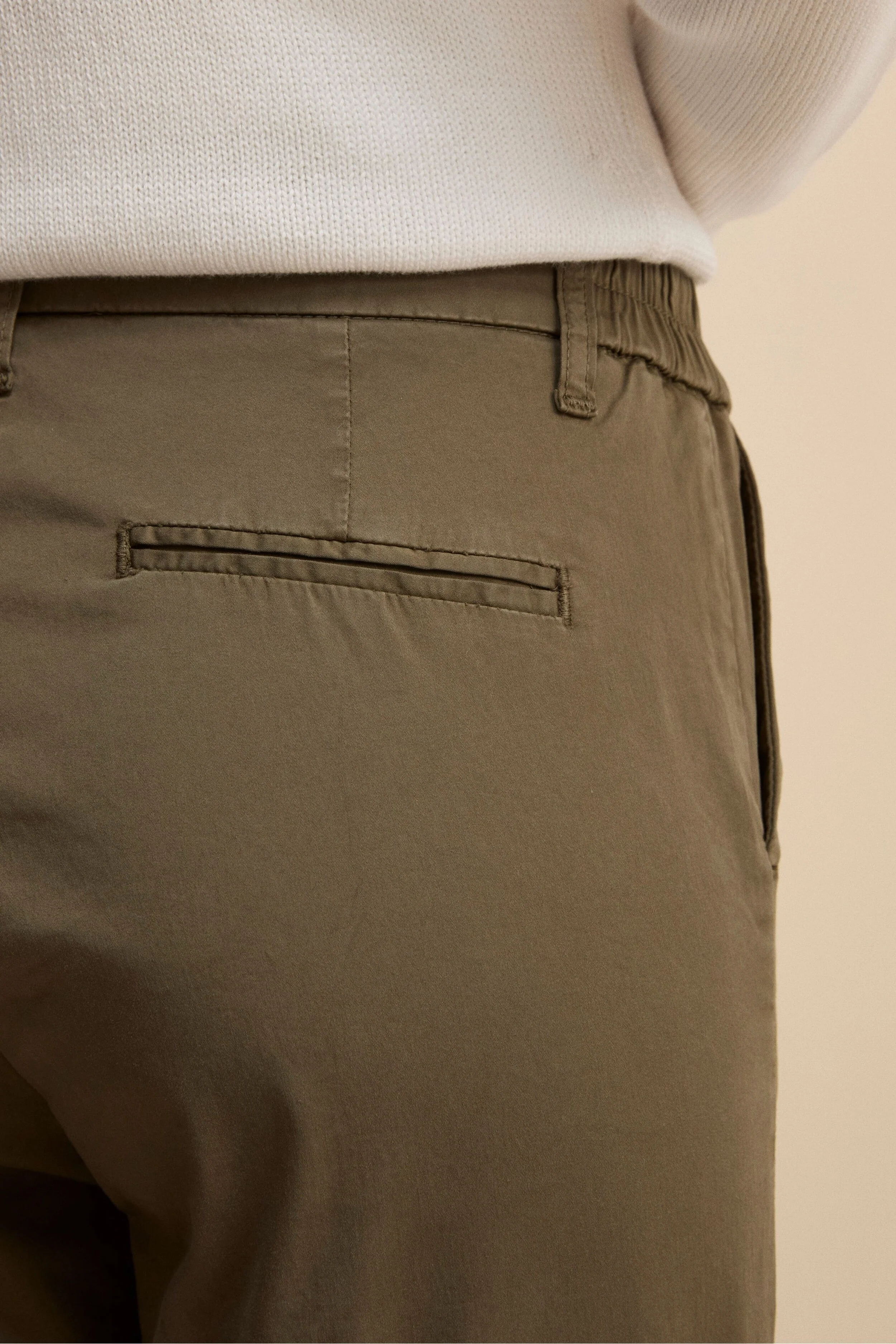Pantalone Cropped in Cotone - VERDE MILITARE - Image 3