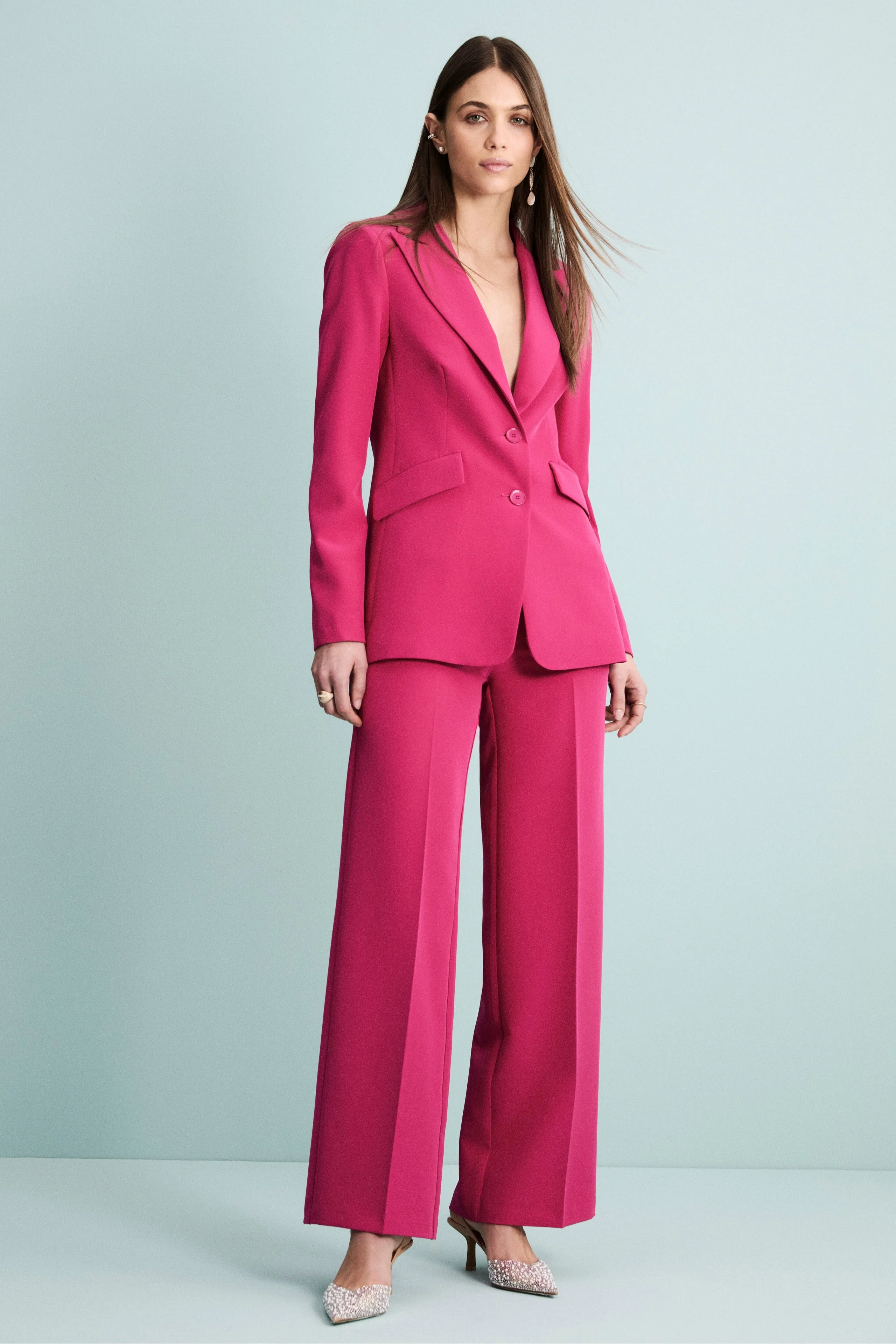 Pantalone Elegante a Gamba Larga - CICLAMINO - Image 4